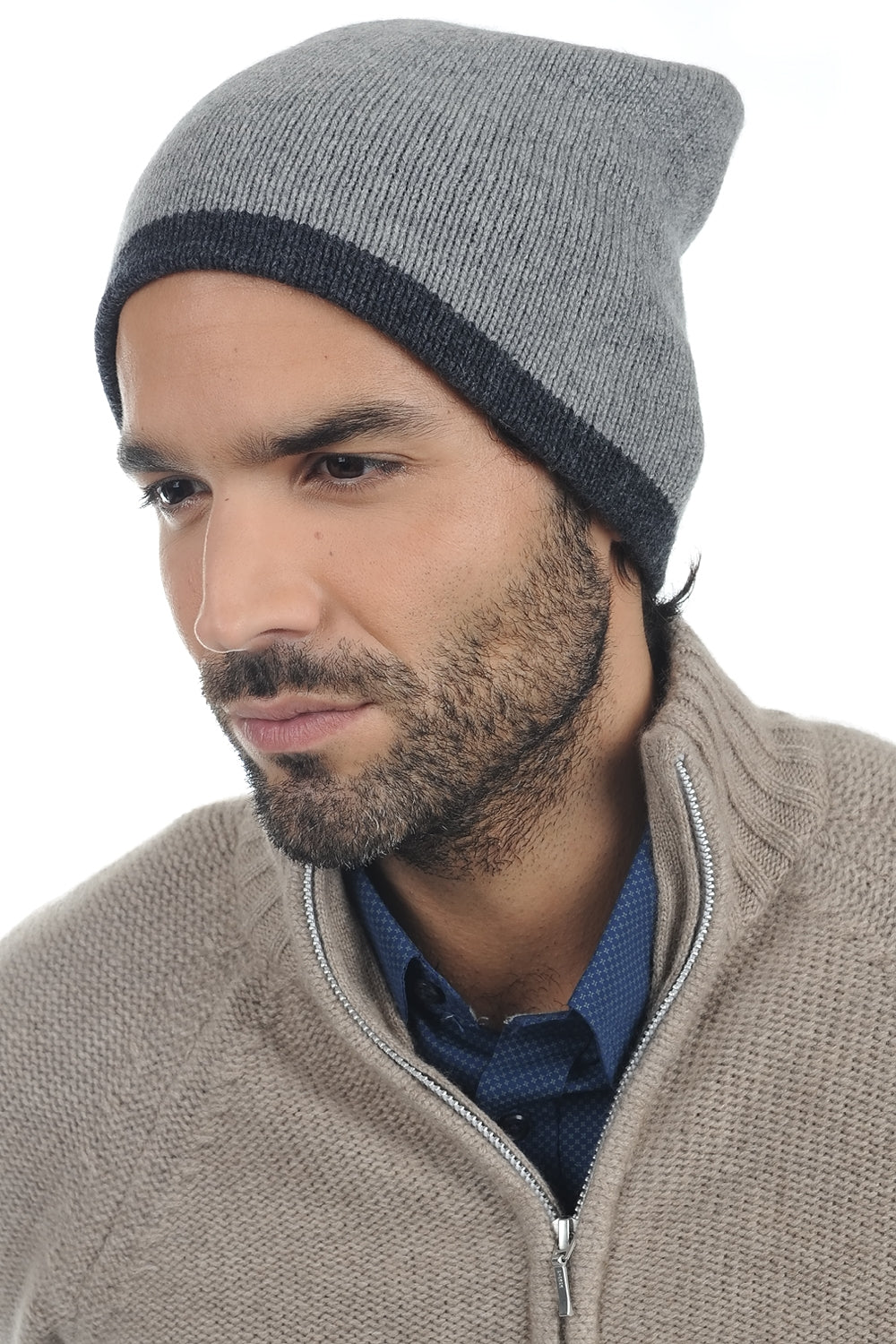 Berretto in cashmere, 100% Cashmere, uomo, grosso / 6 fili e +, lavorazione normale, Mahogany