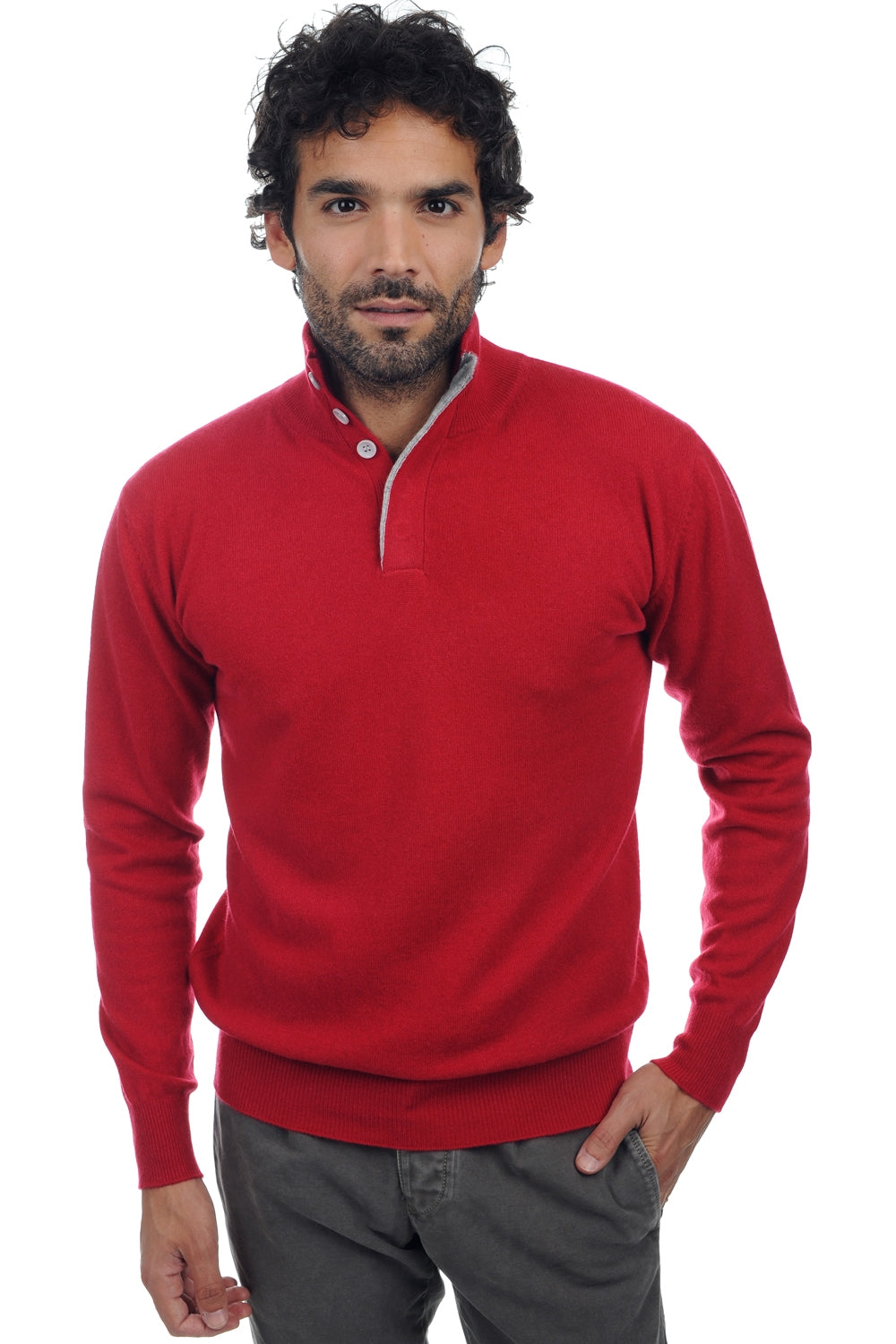 Gauvain in cashmere uomo - rosso velluto-flanella melange - Mahogany