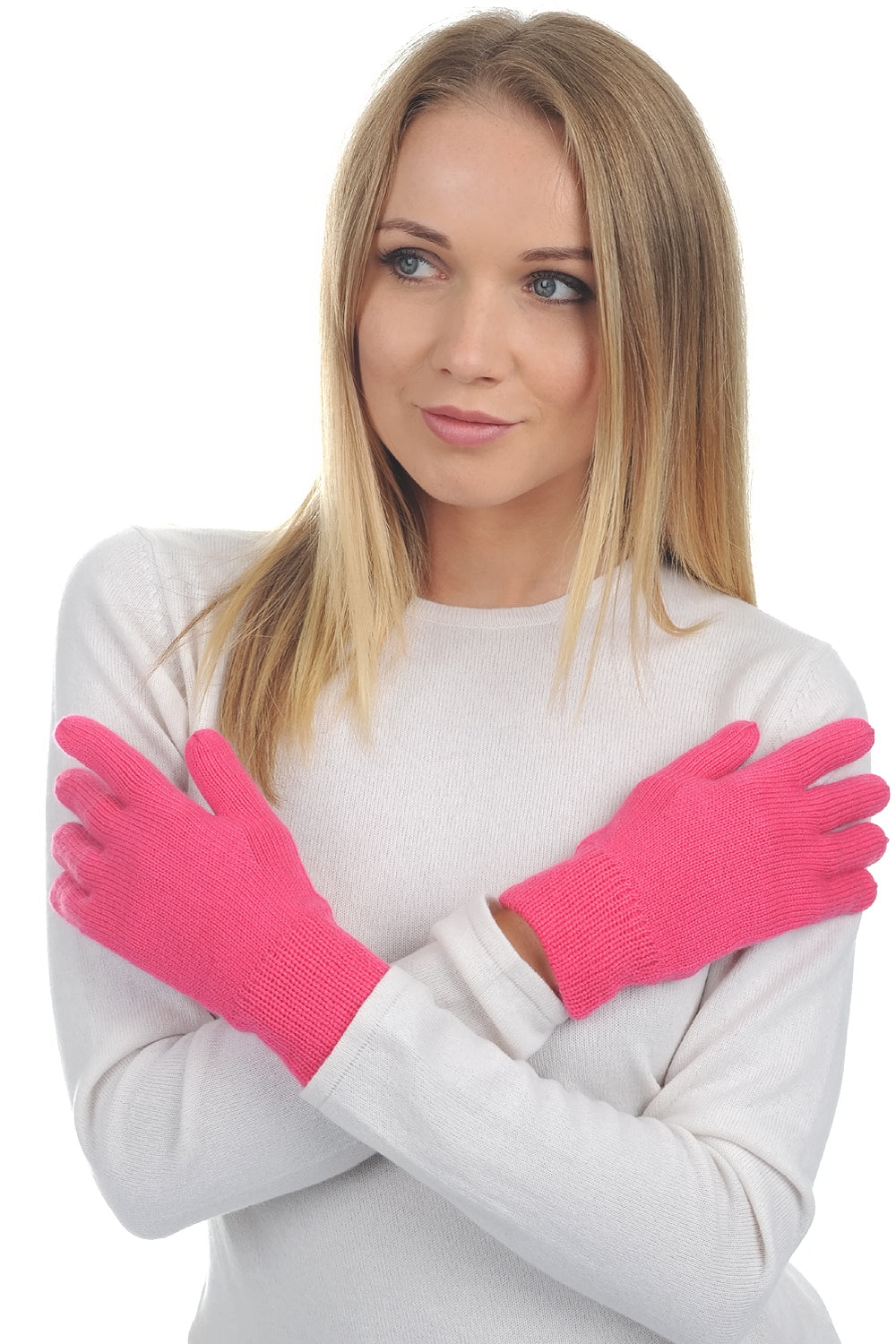 Manine in cashmere donna - rosa shocking - Mahogany