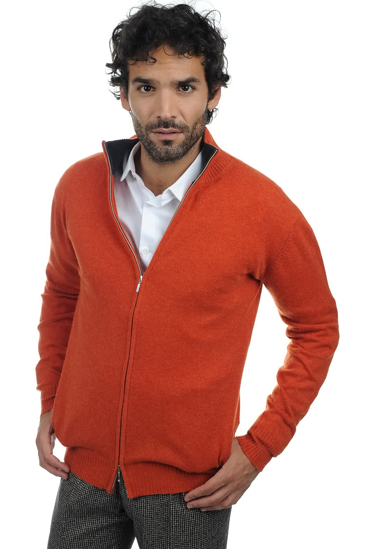 Ronald in cashmere uomo - paprika-antracite - Mahogany