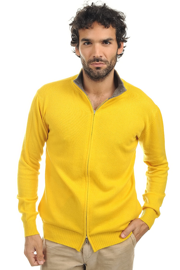 Ronald in cashmere uomo - tournesol-marmotte chiné - Mahogany