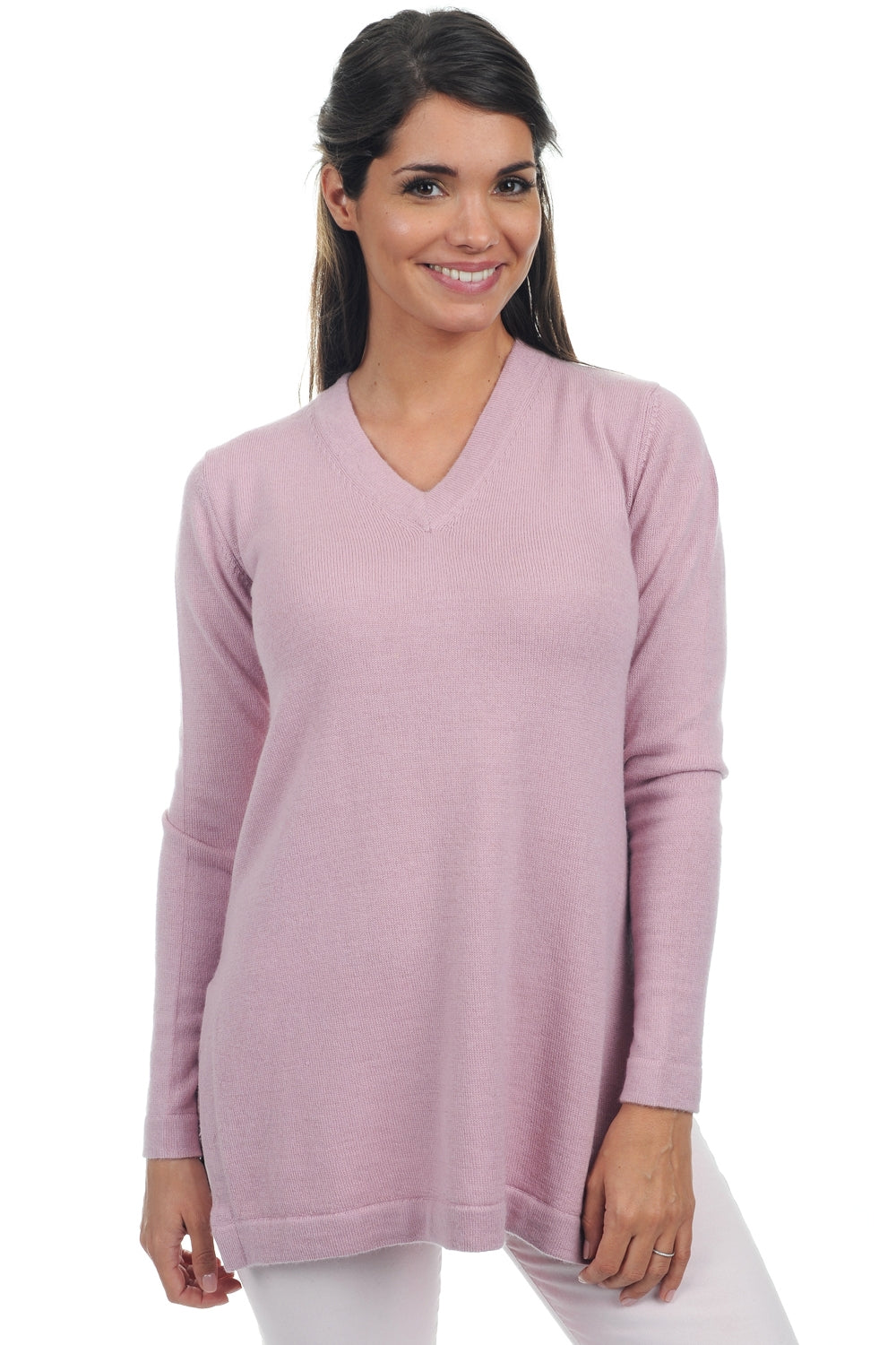 Sydney in baby alpaca donna - rosa carta assorbente - Mahogany