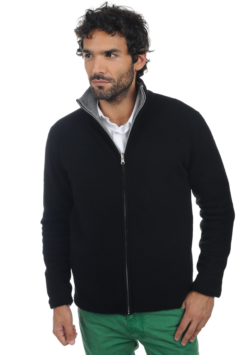 Vincent in cashmere e yak uomo - nero-grigio melange - Mahogany