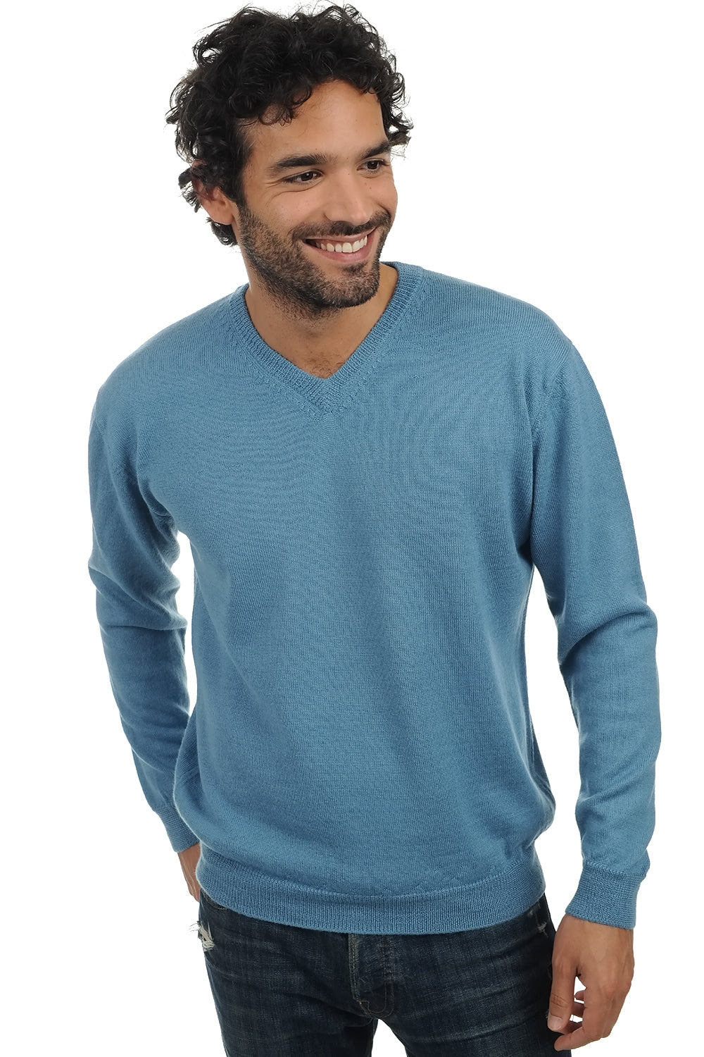 Gaspard-Alpaga in baby alpaca uomo - blu baltico - Mahogany