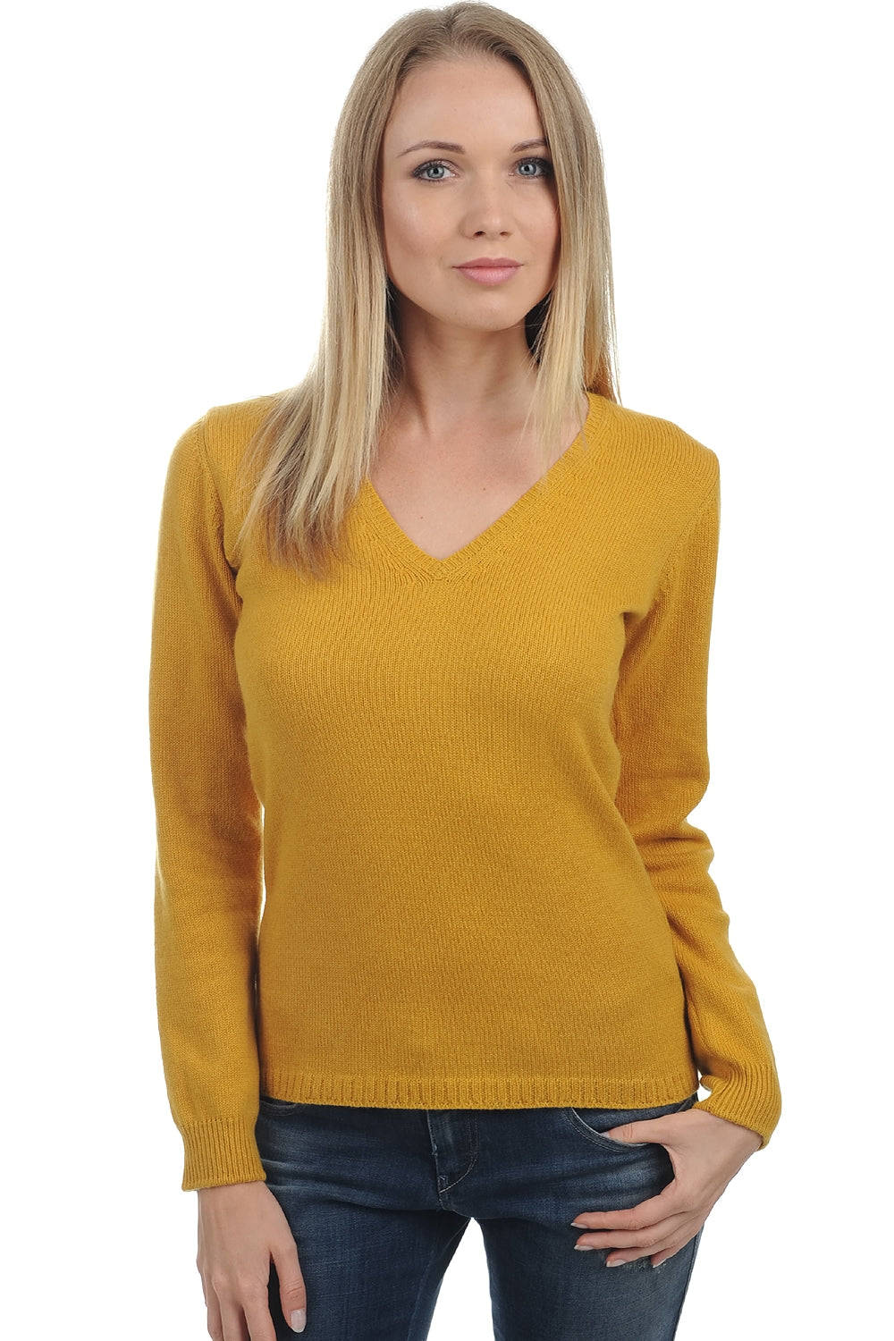 Erine 4F in cashmere donna - senape - Mahogany