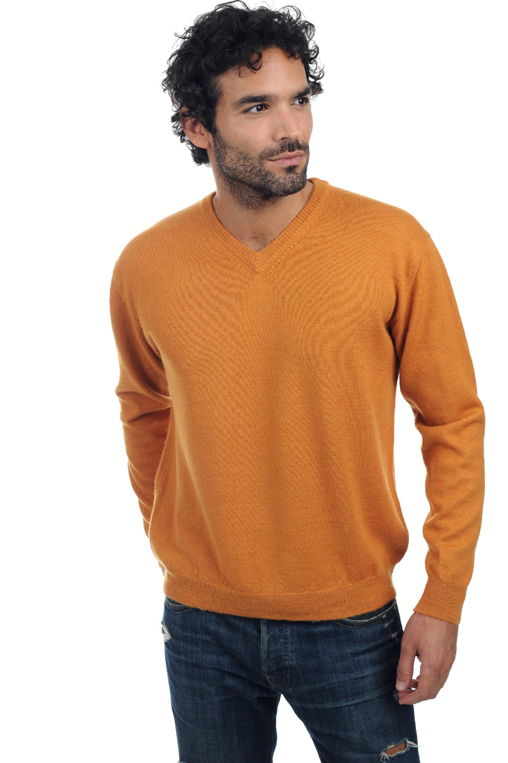 Gaspard-Alpaga in baby alpaca uomo - zafferano - Mahogany