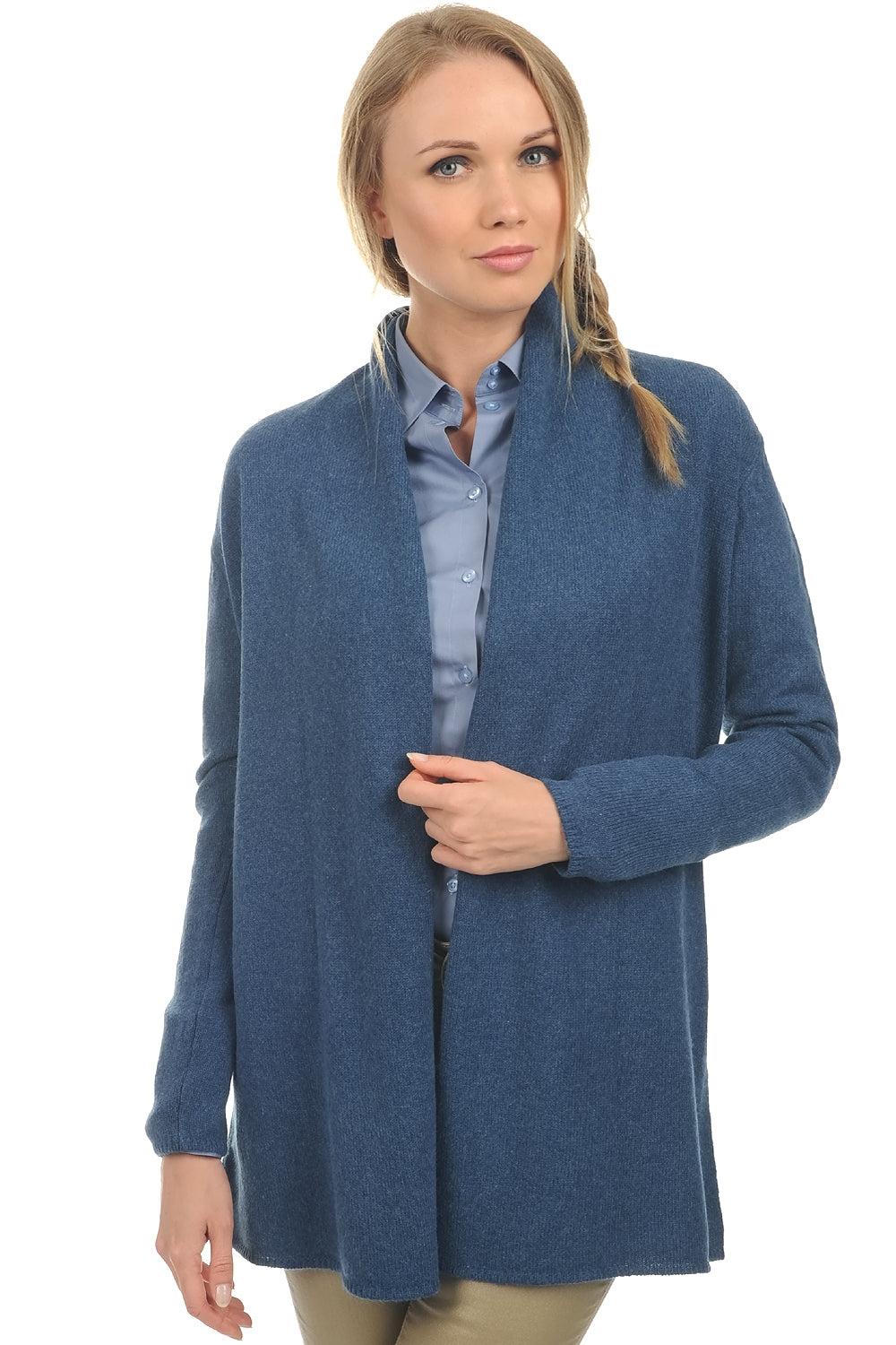 Giacca in yak, 100% yak, donna, senza collo, taglio dritto, maniche lunghe, normale / 2 e 4 fili, maglia normale, Mahogany