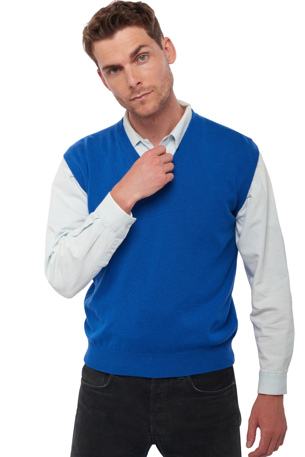 Balthazar in cashmere uomo - blu lapislazzuli - Mahogany