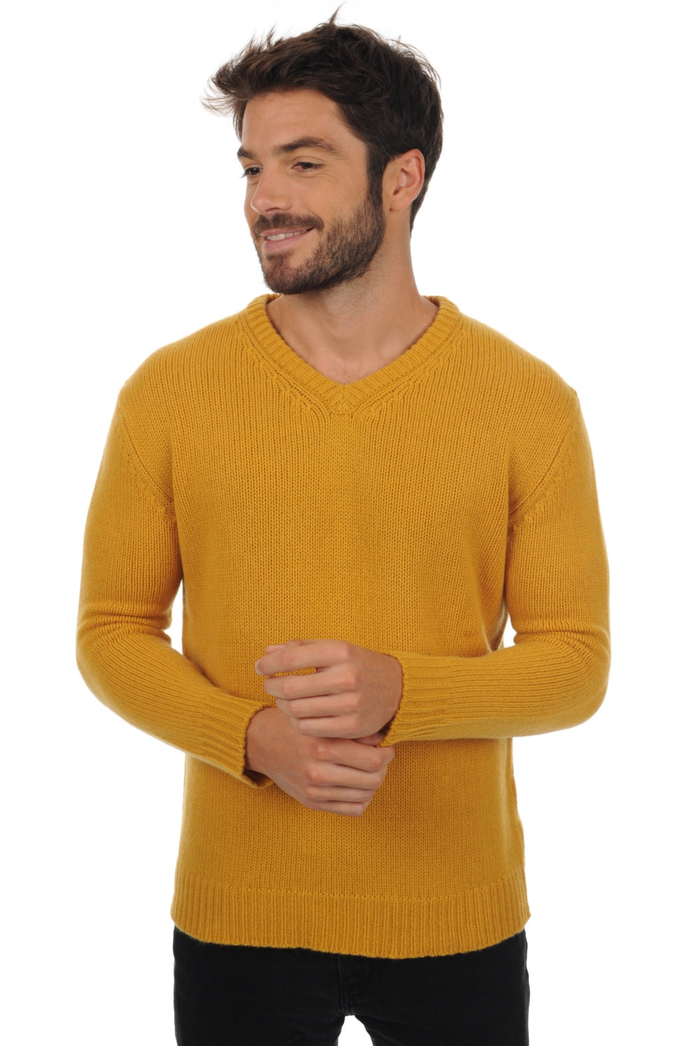 Atman in cashmere uomo - senape - Mahogany