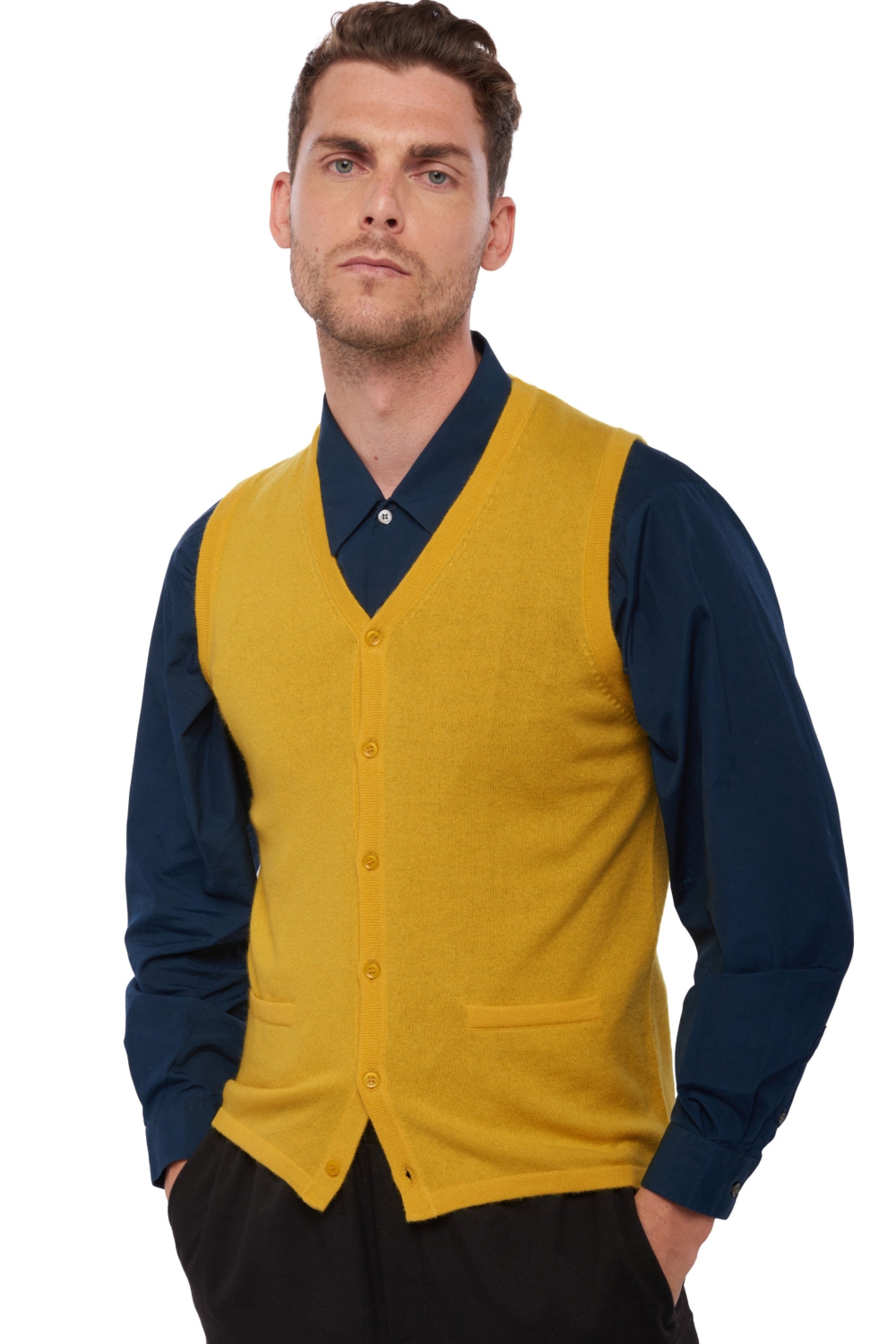Basile in cashmere uomo - senape - Mahogany