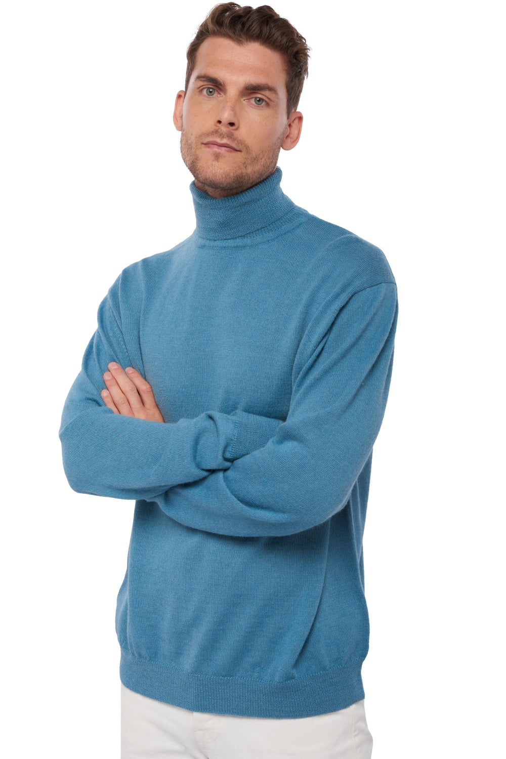 Edgar-Alpaga in baby alpaca uomo - blu baltico - Mahogany