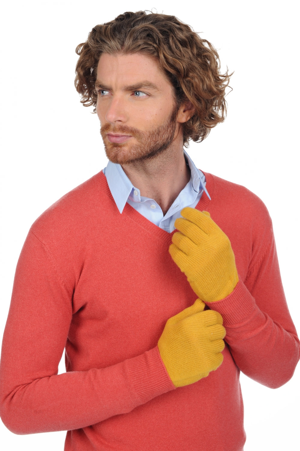 Manous in cashmere uomo - senape - Mahogany
