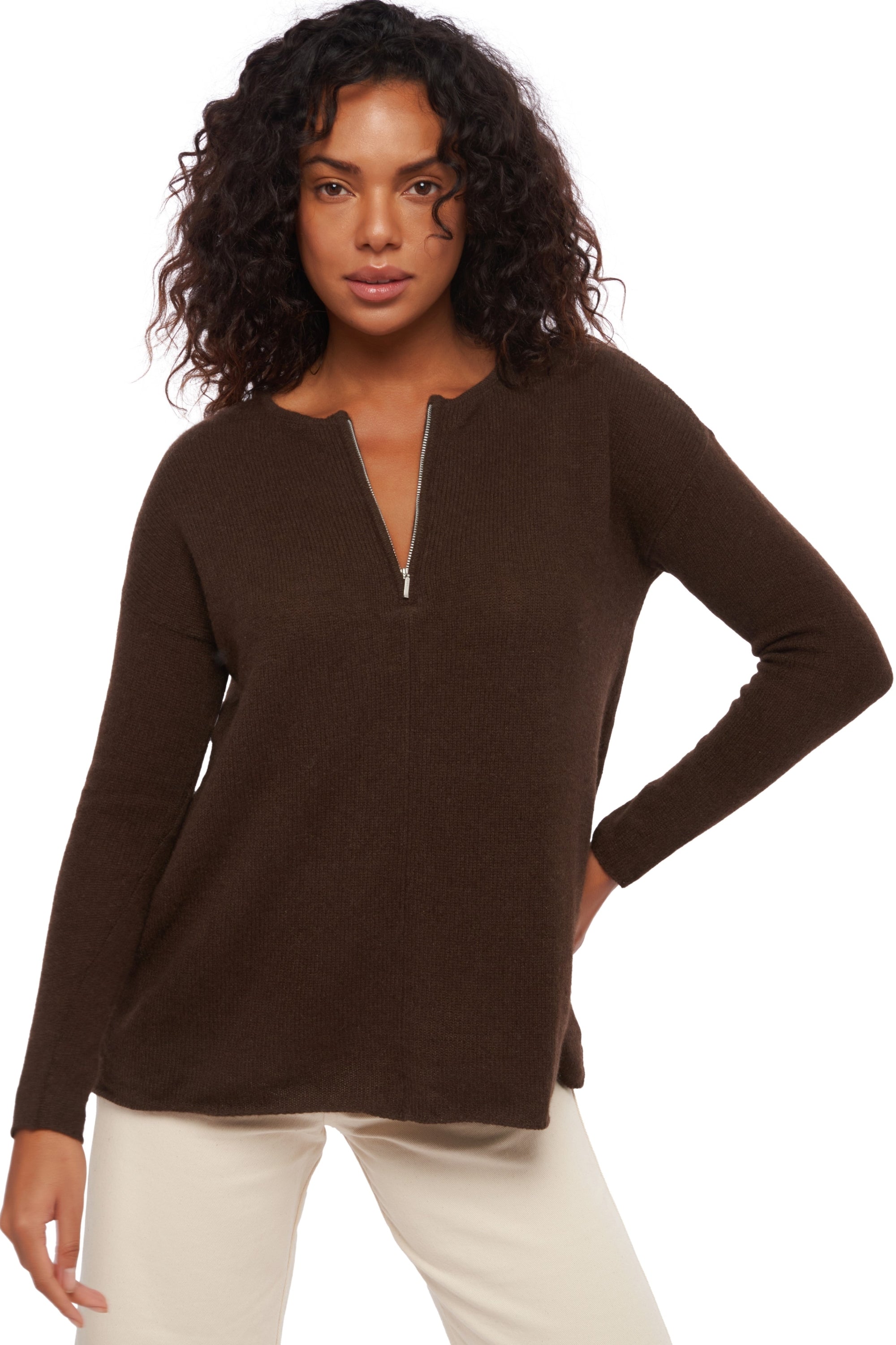Nadeje in yak donna - marrone naturale - Mahogany