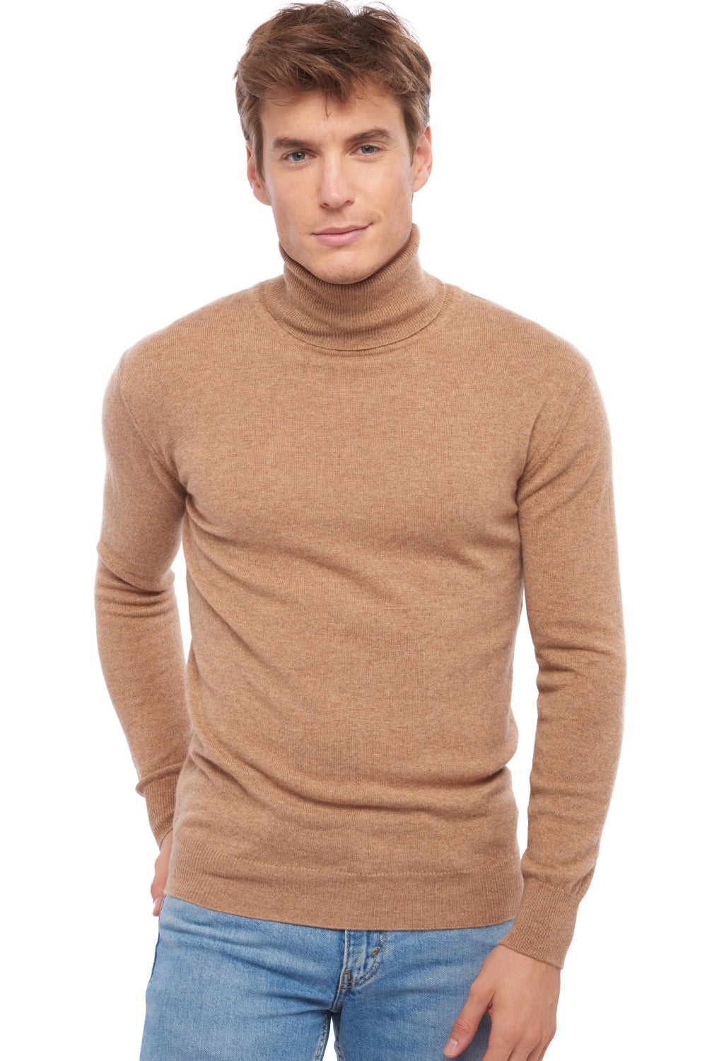Preston in cashmere uomo - cammello chiné - Mahogany