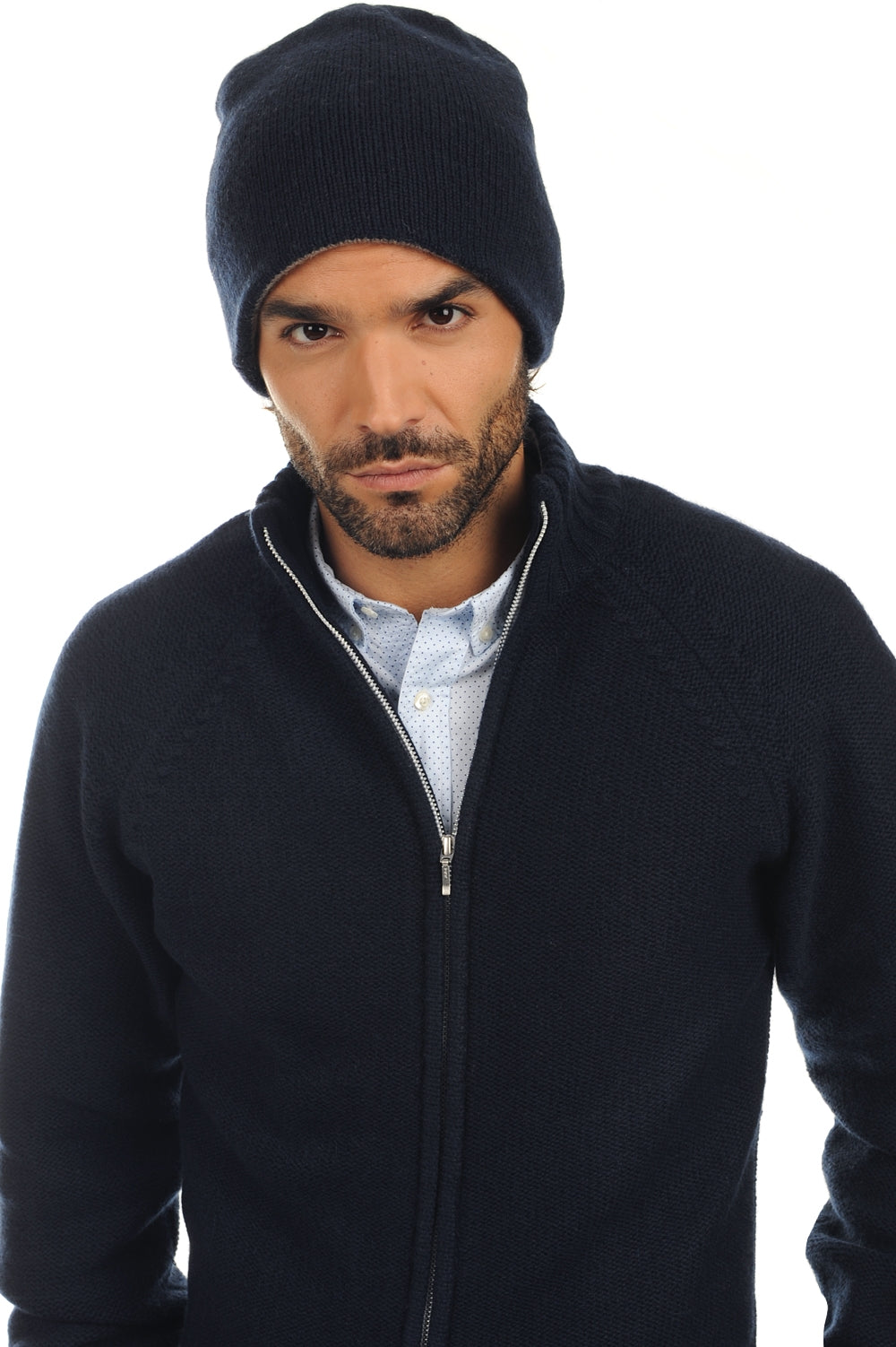 Aiden in cashmere uomo - blu marino scuro-flanella melange - Mahogany