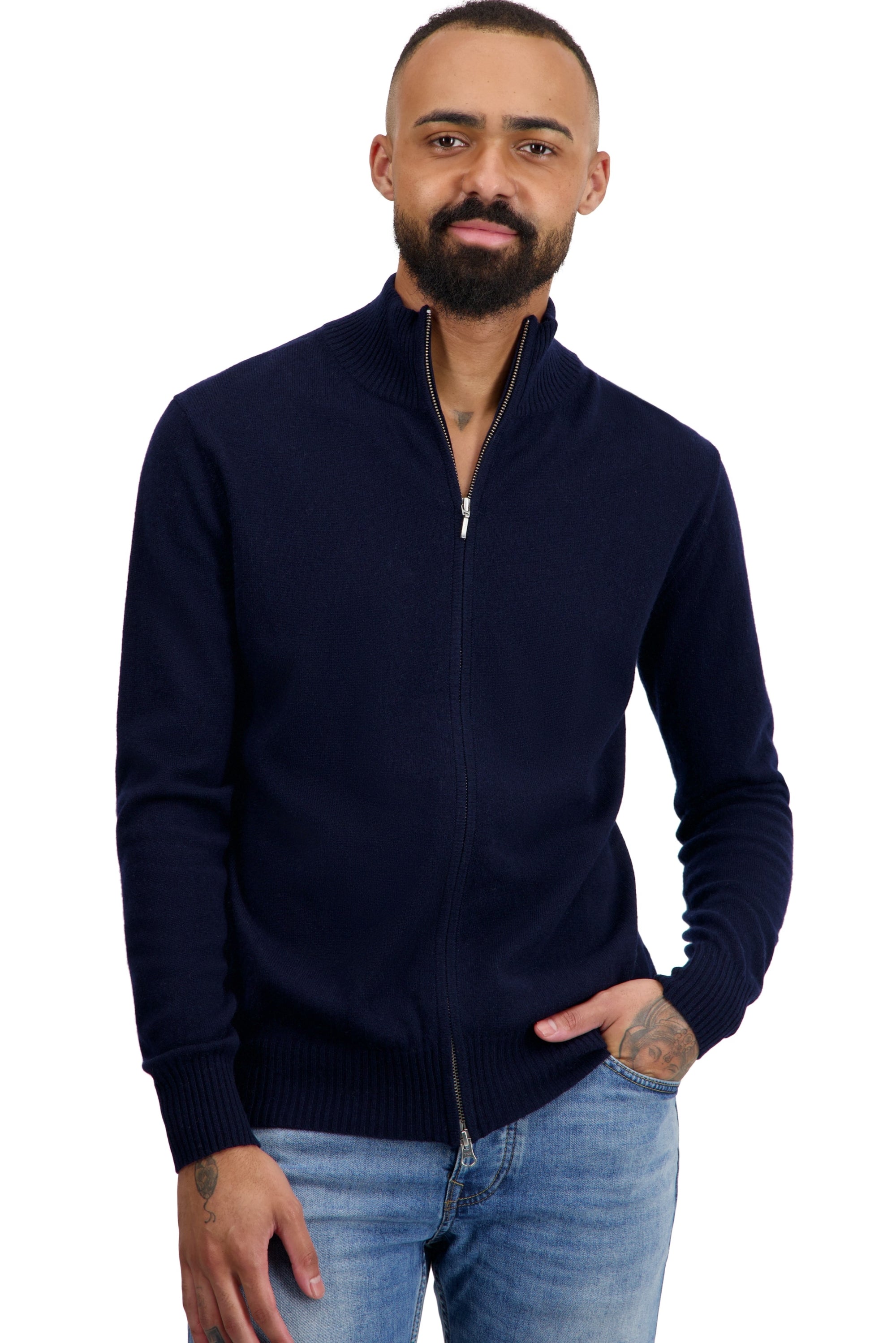 Thobias in cashmere uomo - blu marino scuro - Mahogany