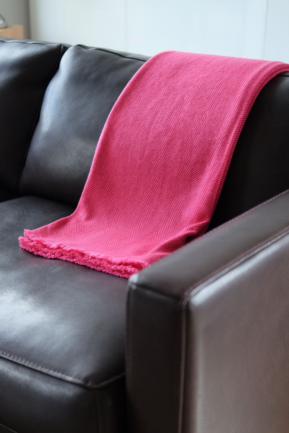 Erable 130 x 190 in cashmere misto - rosa shocking-rosso velluto - Mahogany