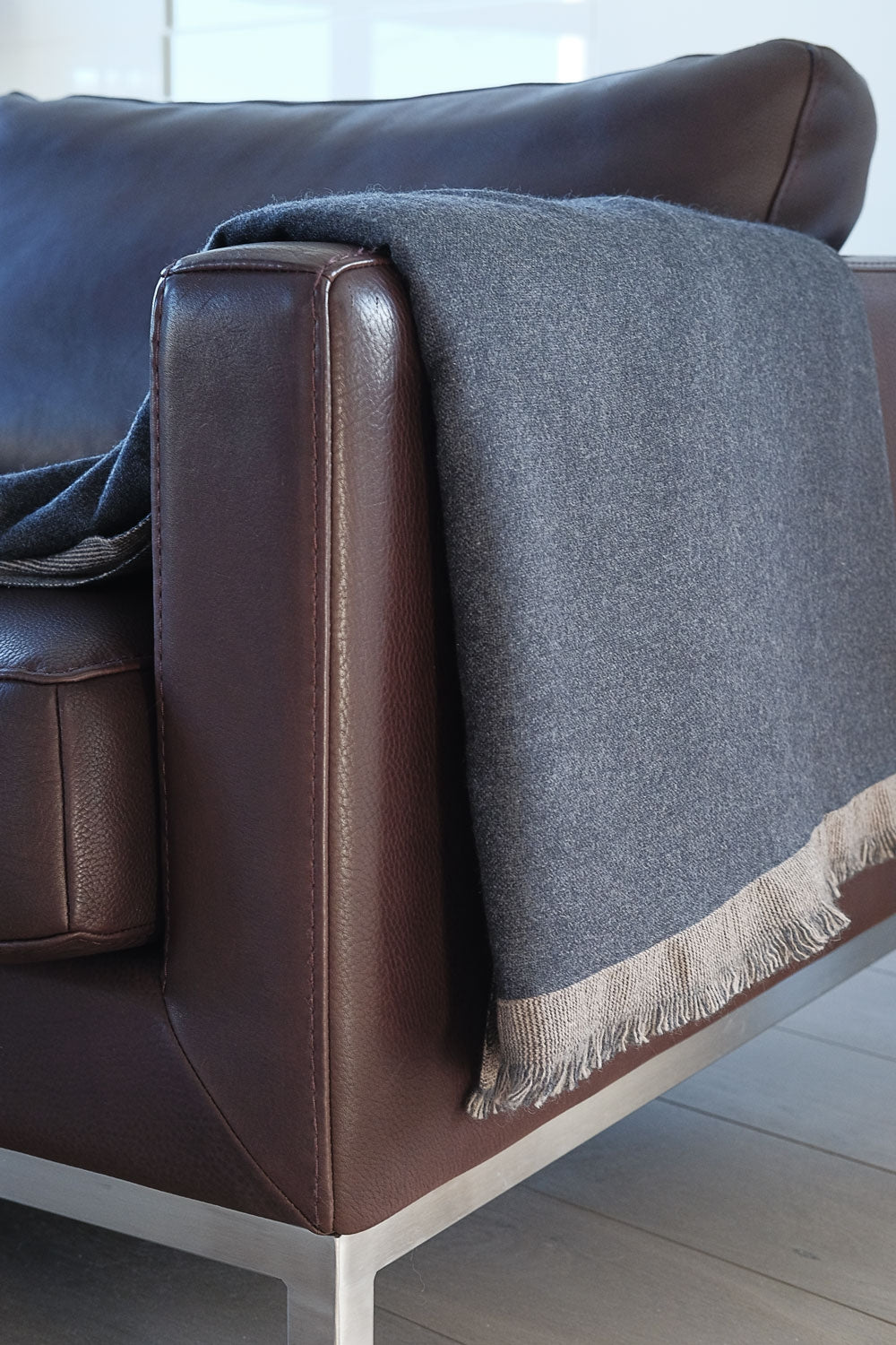 Plaid in cashmere, 100% cashmere, unisex, normale / 2 e 4 fili, tessuto spesso, Mahogany