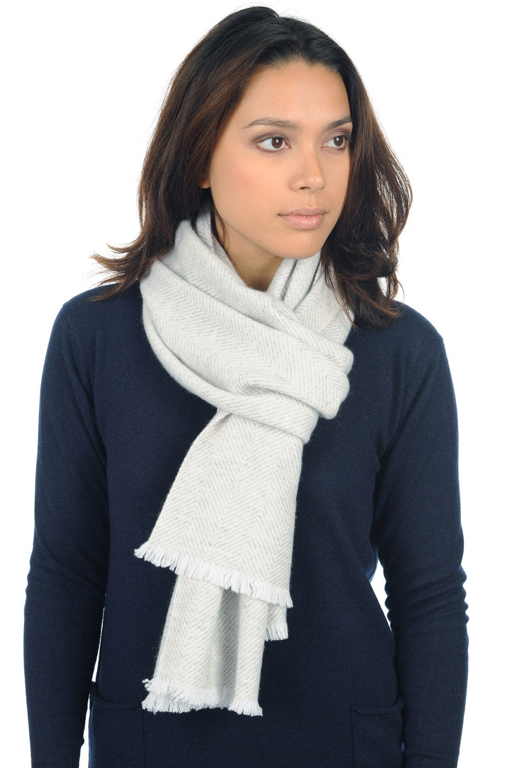 Orage in cashmere misto - bianco sporco-flanella melange - Mahogany