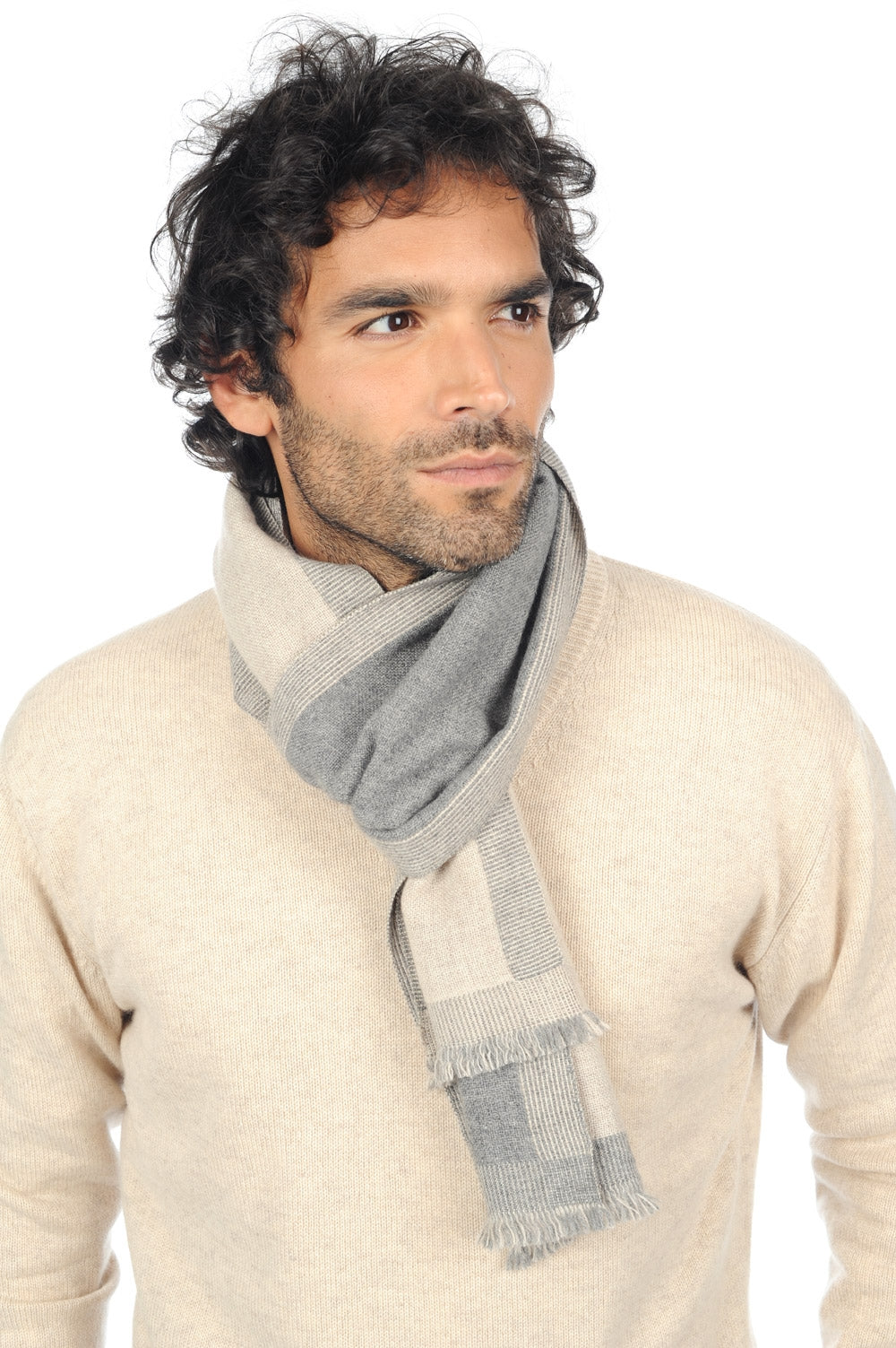 Tonnerre in cashmere misto - grigio chiné-beige intramontabile - Mahogany