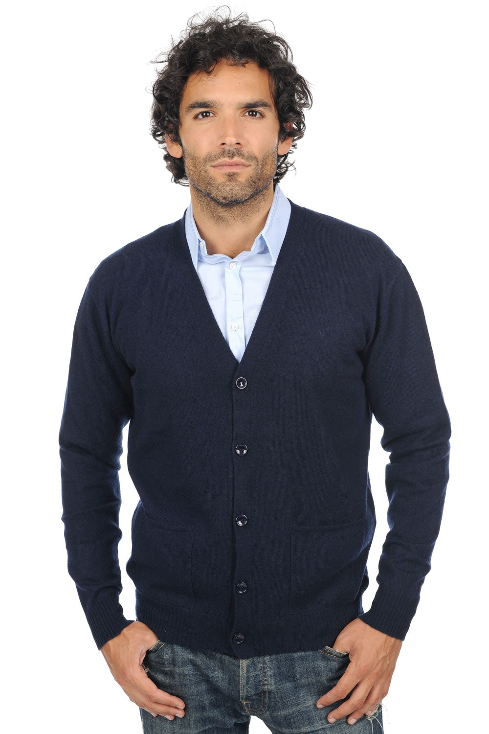 Yoni in cashmere uomo - blu marino scuro - Mahogany