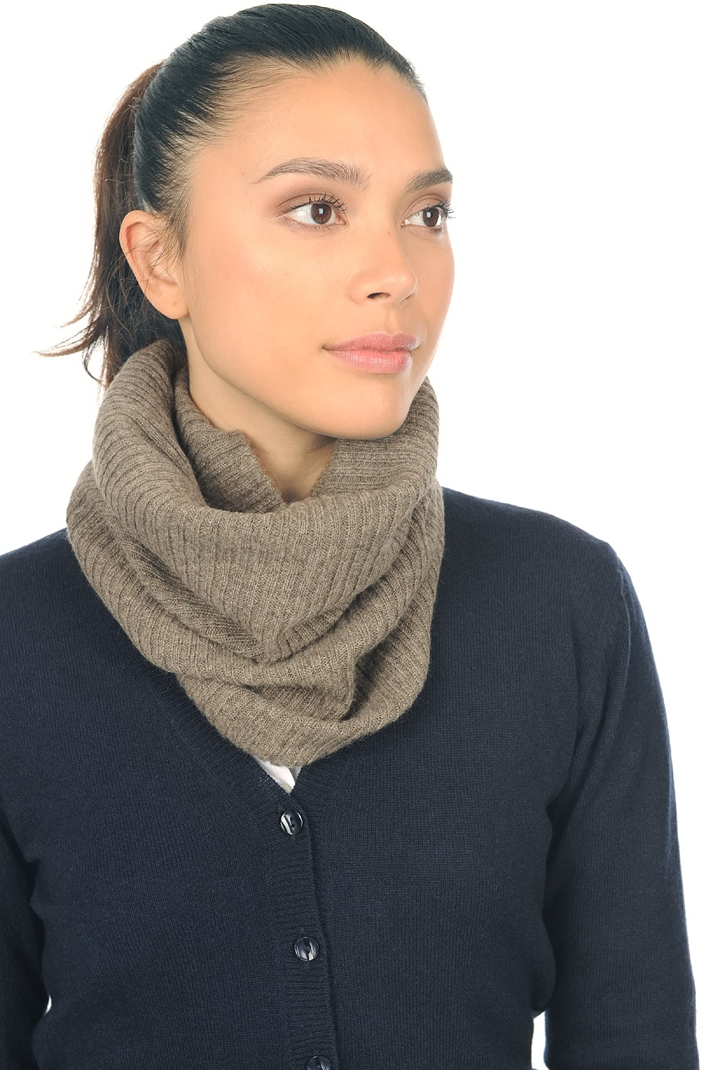 Cerise in cashmere donna - marmotta chiné - Mahogany