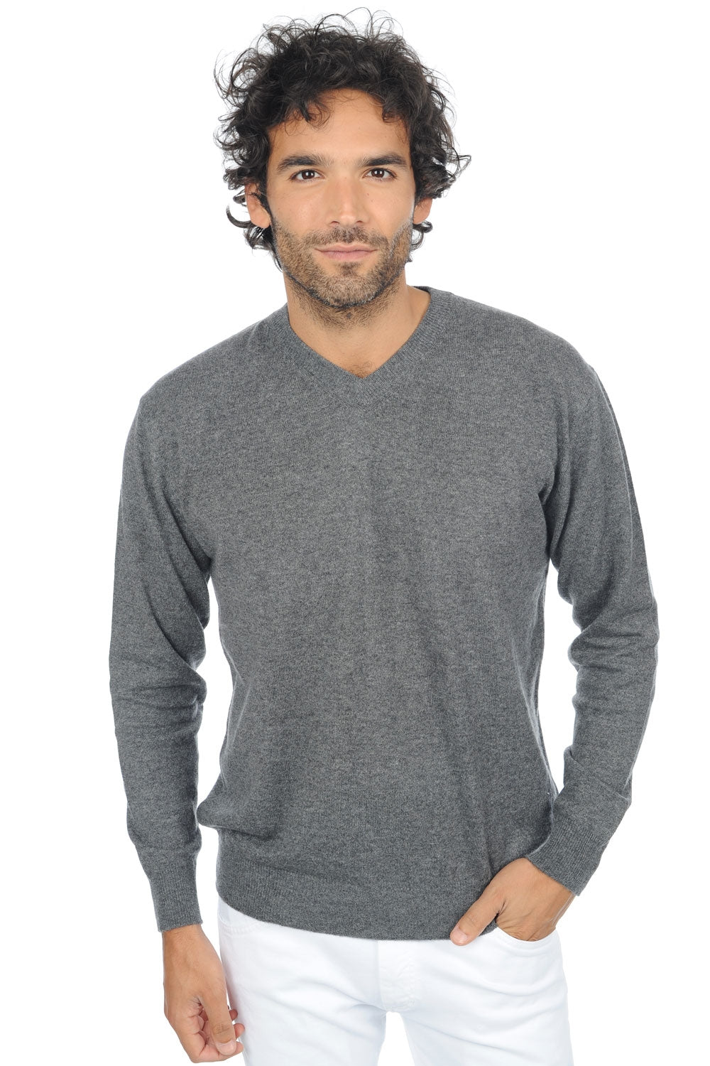 Gaspard Premium in cashmere uomo - premium graphite - Mahogany