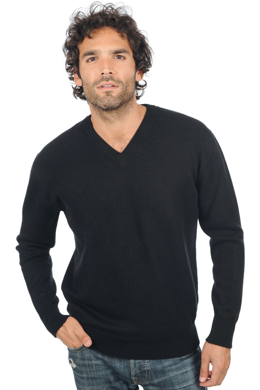 Hippolyte 4F Premium in cashmere uomo - black - Mahogany