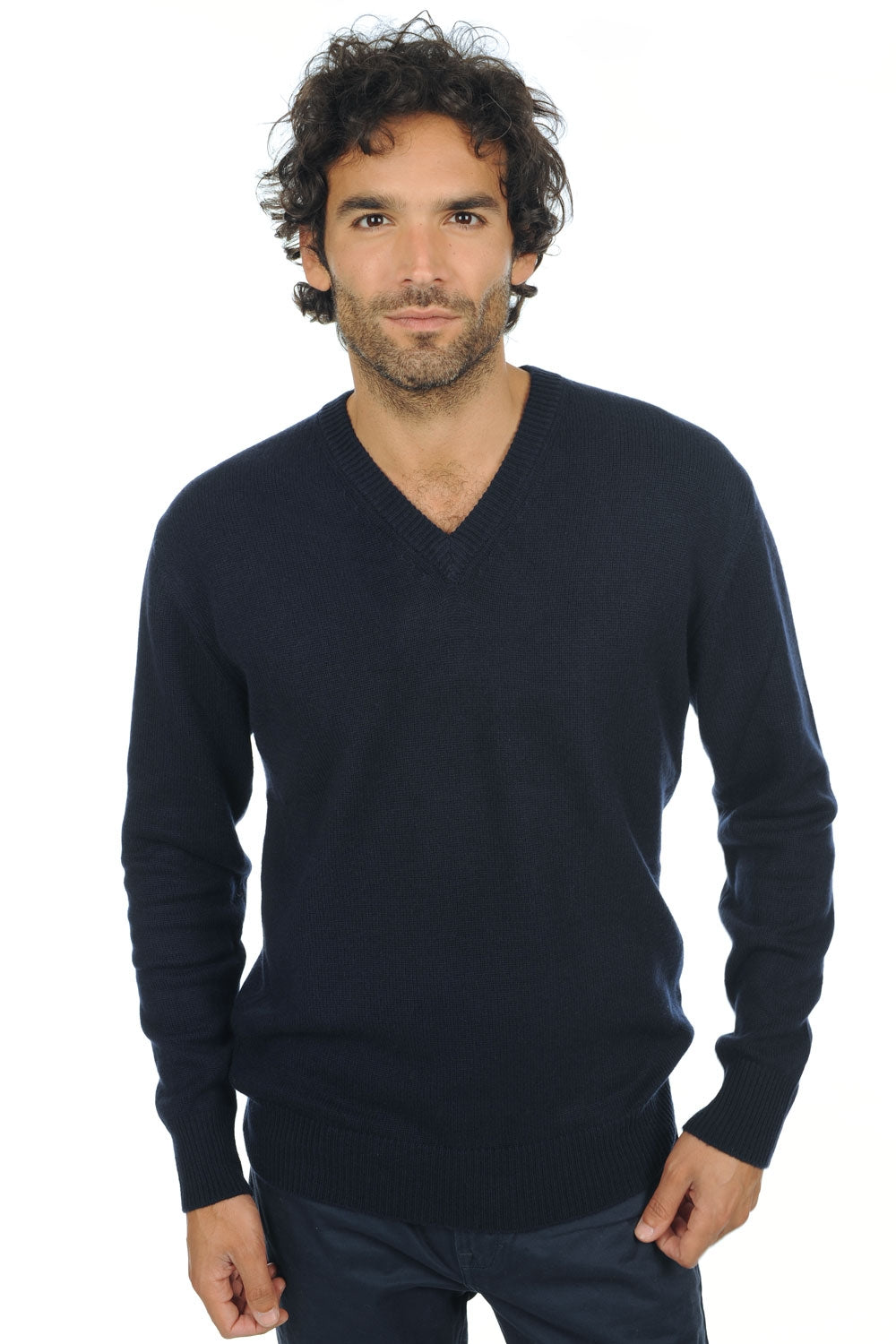 Hippolyte 4F Premium in cashmere uomo - premium navy - Mahogany