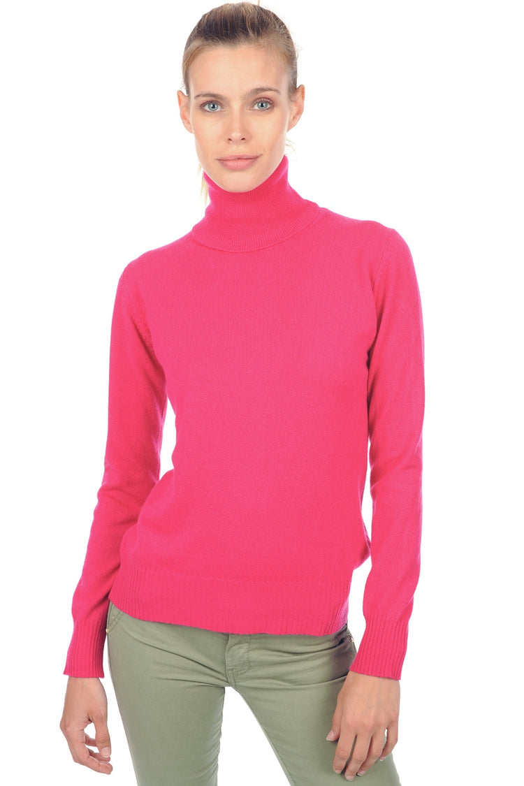 Maglione in cashmere, 100% cashmere, donna, collo a lupetto, taglio dritto, maniche lunghe, normale / 2 e 4 fili, maglia normale, Mahogany