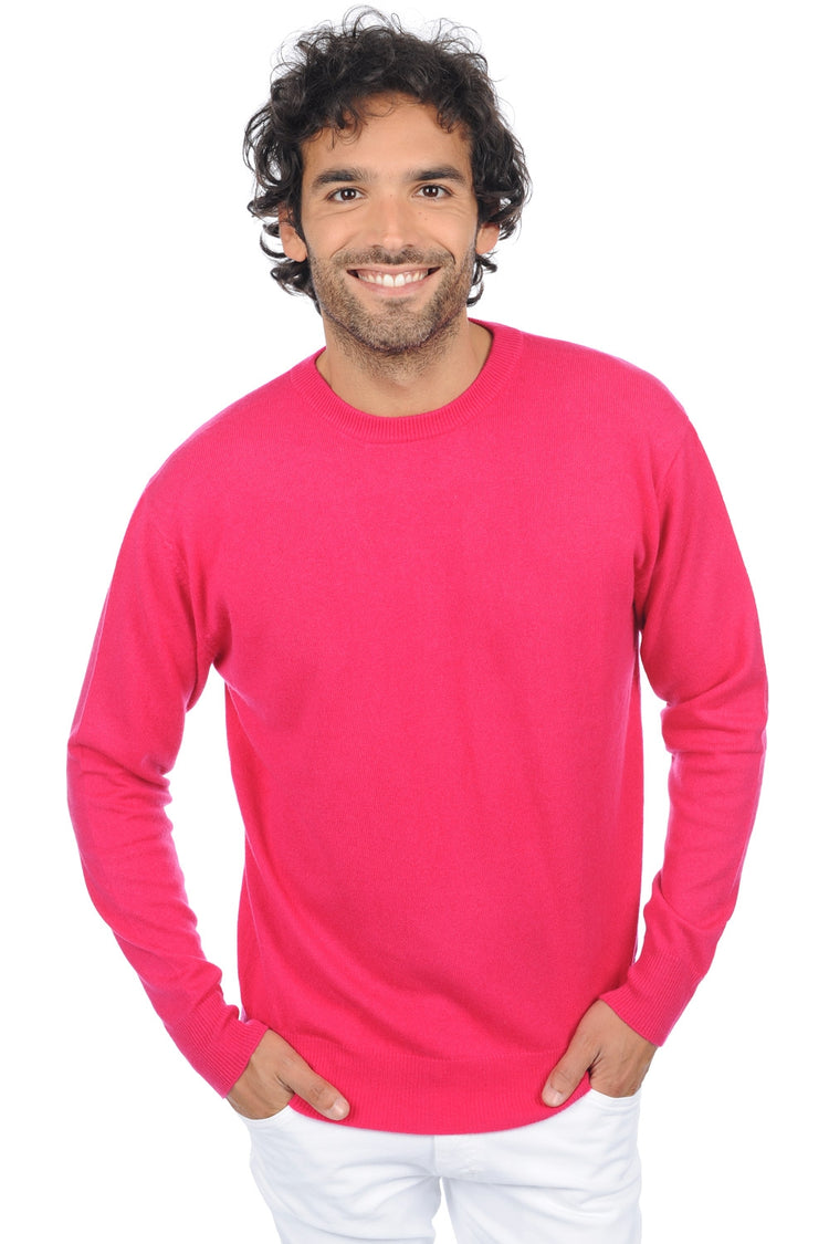 Maglione in cashmere, 100% cashmere, uomo, collo rotondo, taglio dritto, maniche lunghe, fine, , Mahogany