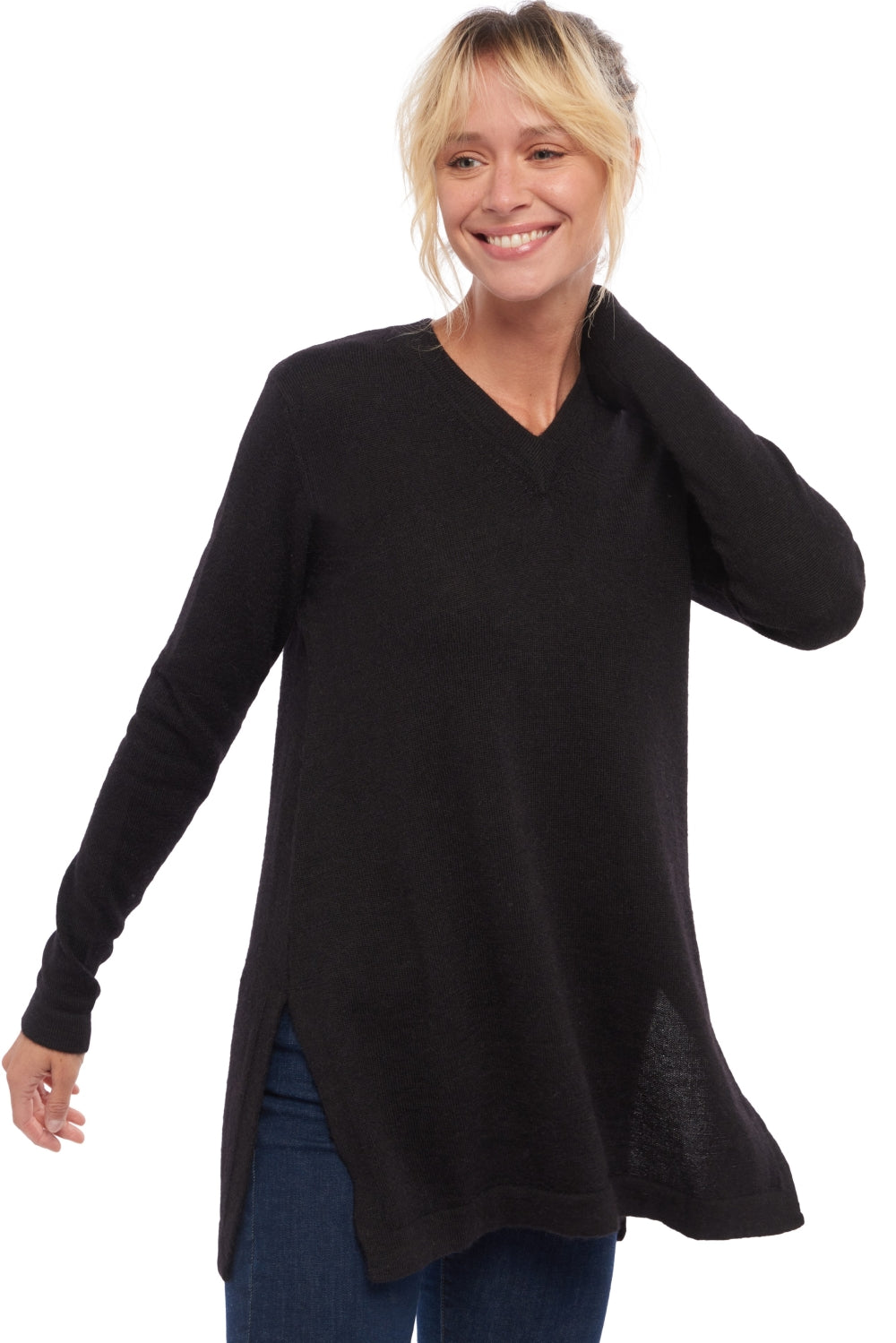 Sydney in baby alpaca donna - nero - Mahogany