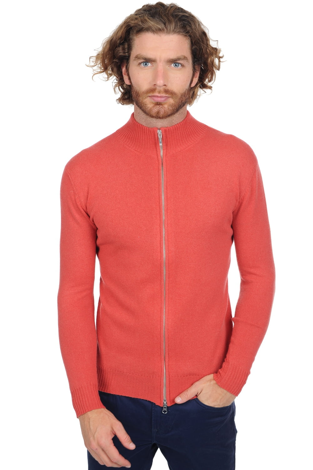 Thobias in cashmere uomo - quite coral - Mahogany