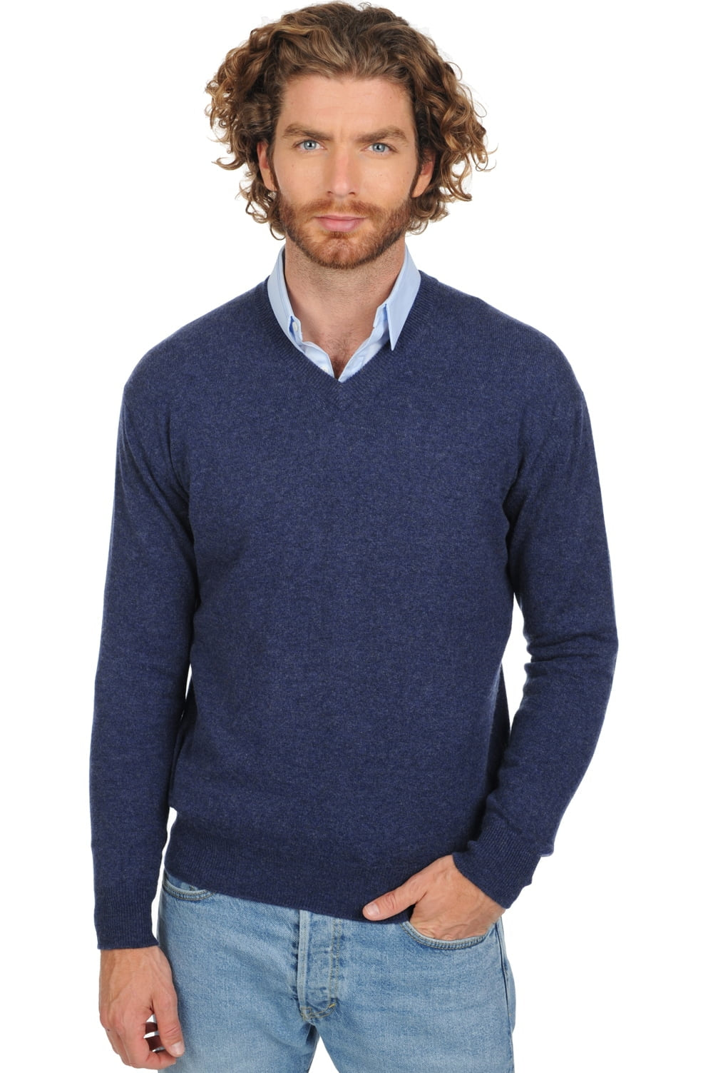 Hippolyte in cashmere da uomo - indigo - Mahogany