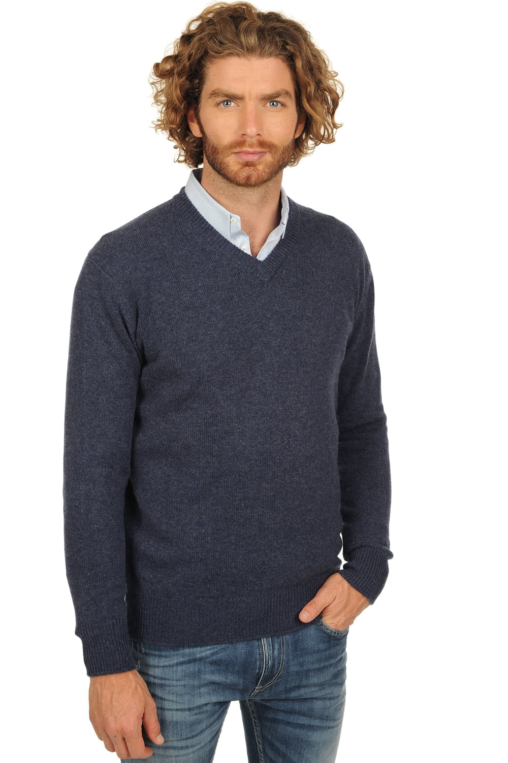Hippolyte 4F in cashmere uomo - indigo - Mahogany