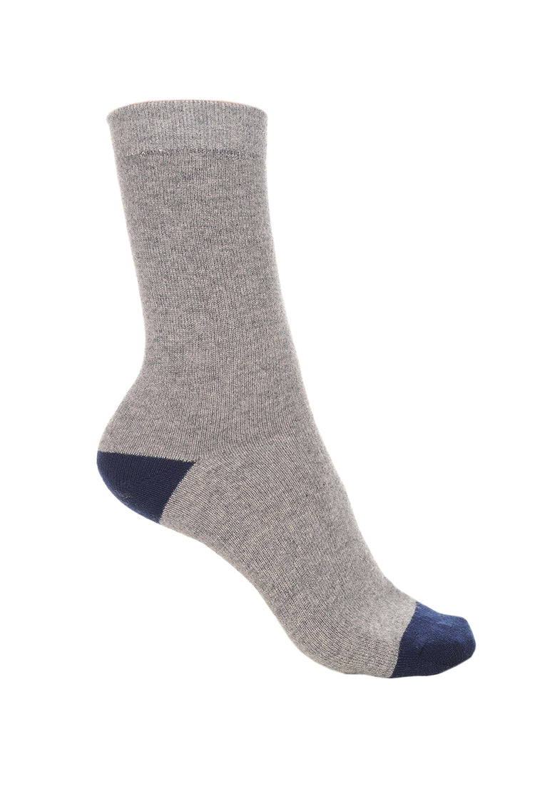 Frontibus in cashmere & elastan donna - grigio chiné-blu marino scuro - Mahogany