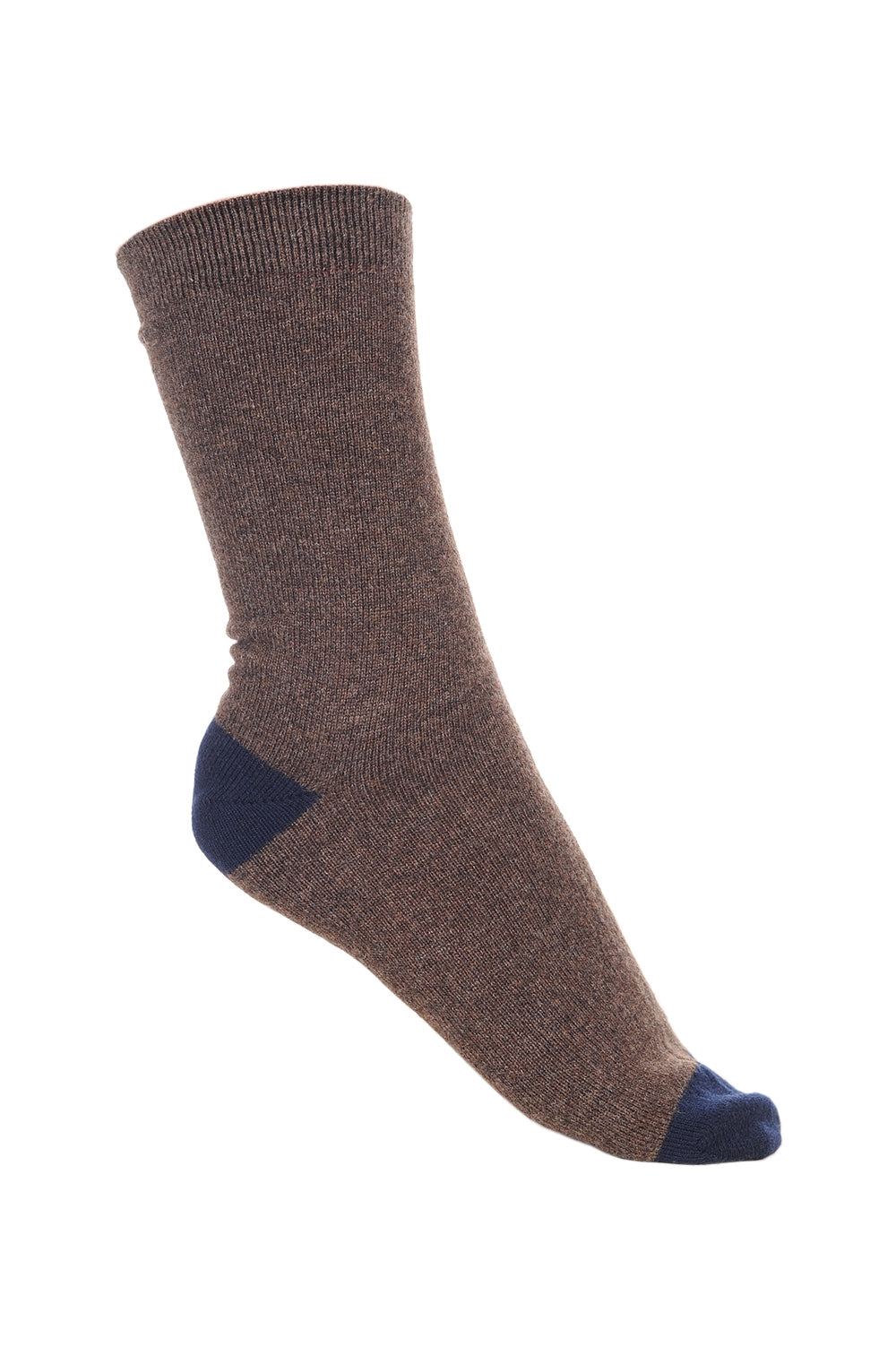 Frontibus in cashmere & elastan donna - marrone chiné-blu marino scuro - Mahogany