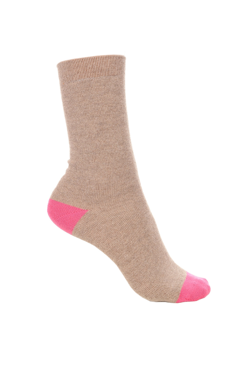 Frontibus in cashmere & elastan donna - natural brown chiné-rose shocking - Mahogany