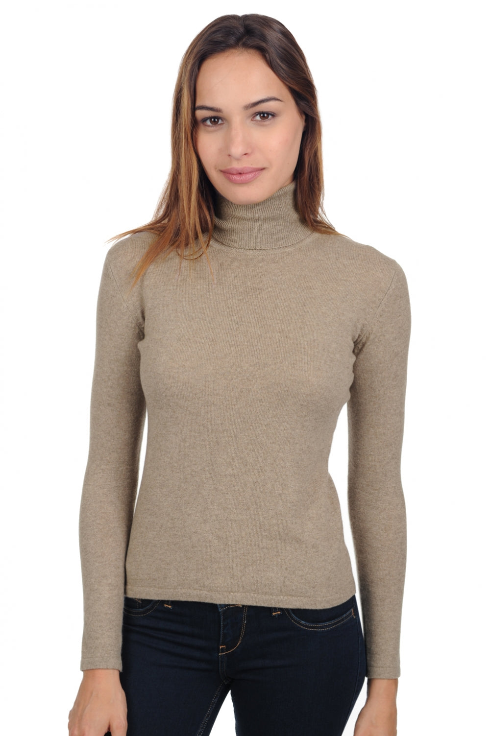 Jade Premium in cashmere donna - dolma natural - Mahogany