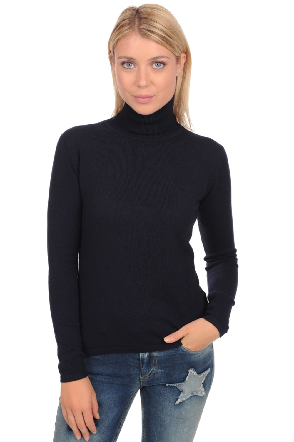 Jade Premium in cashmere donna - premium navy - Mahogany