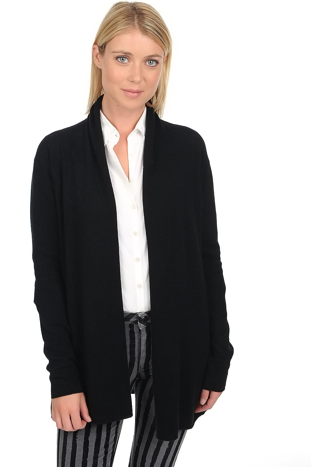 Giacca in cashmere, 100% Cashmere, donna, senza collo, vestibilità dritta, maniche lunghe, fine, , Mahogany
