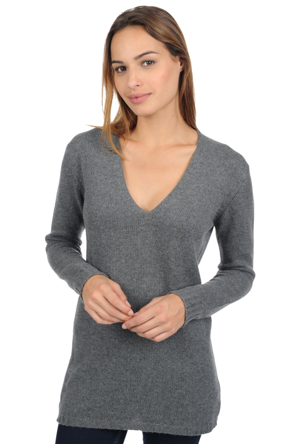Vanessa Premium in cashmere donna - premium graphite - Mahogany