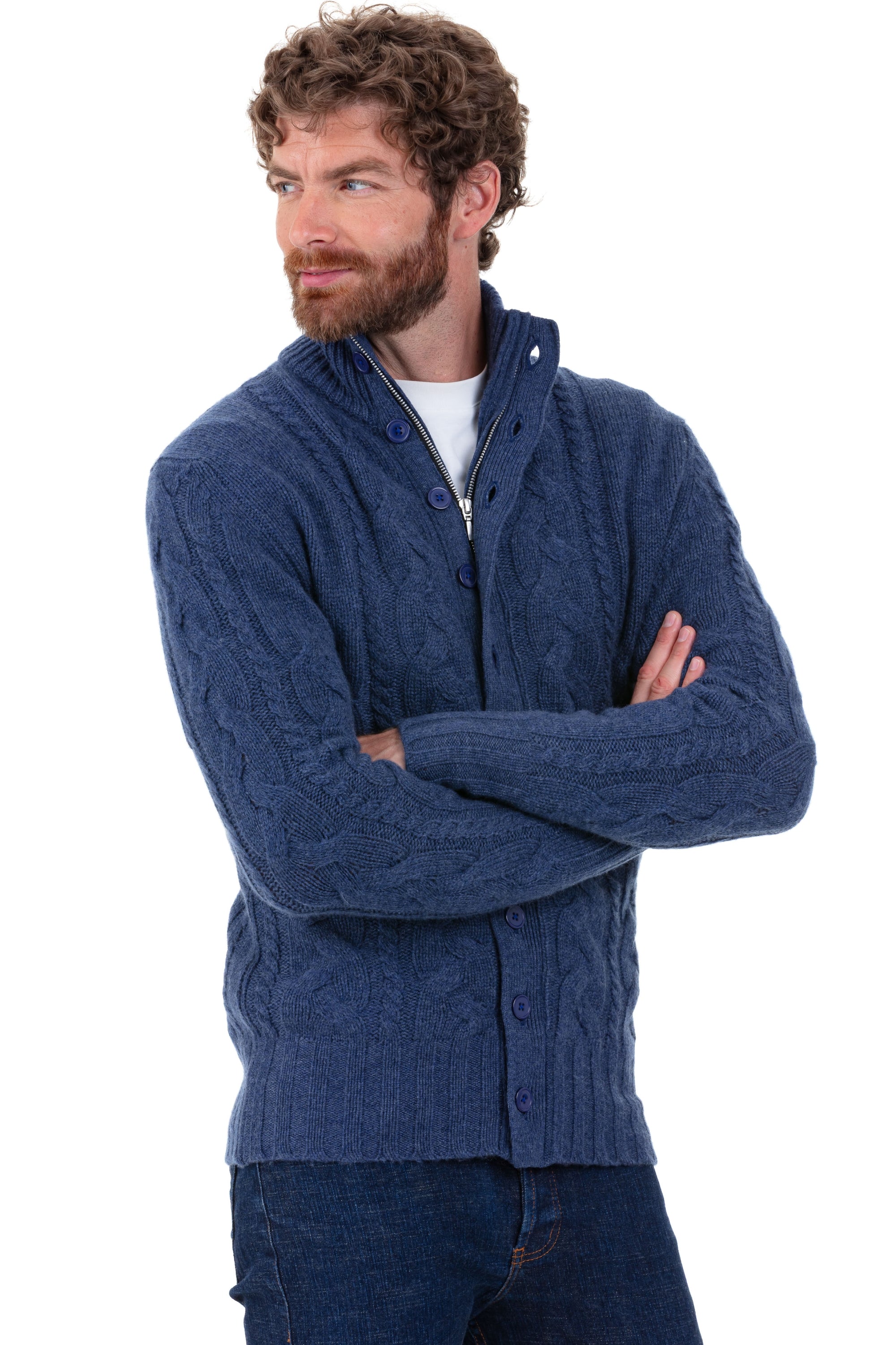 Loris in cashmere uomo - indigo - Mahogany