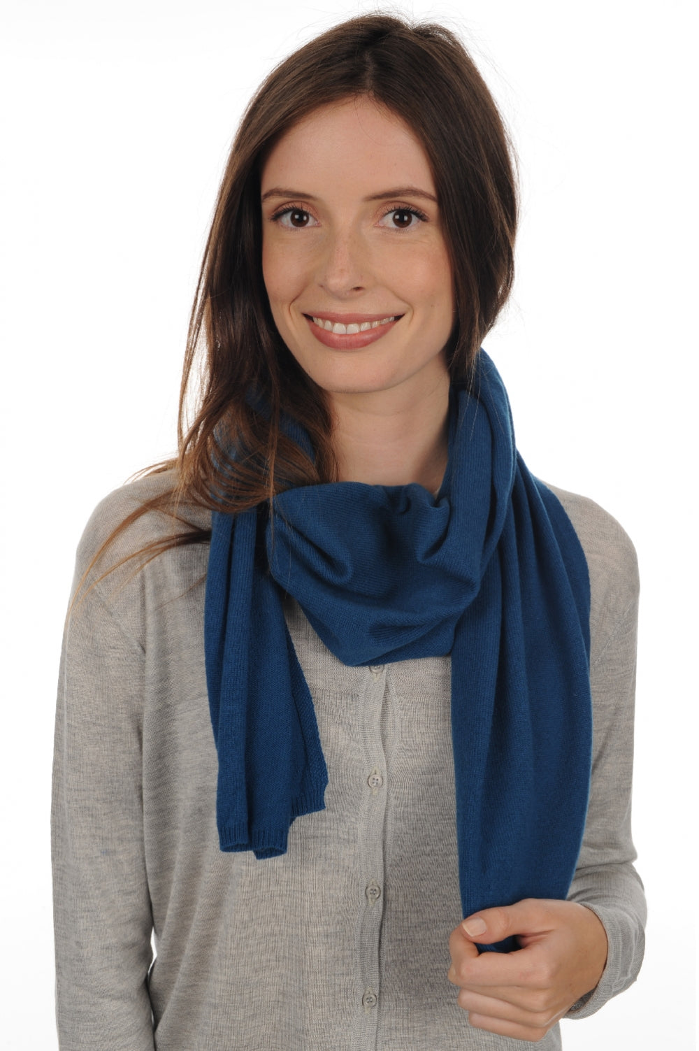 Ozone in cashmere misto - blu anatra - Mahogany