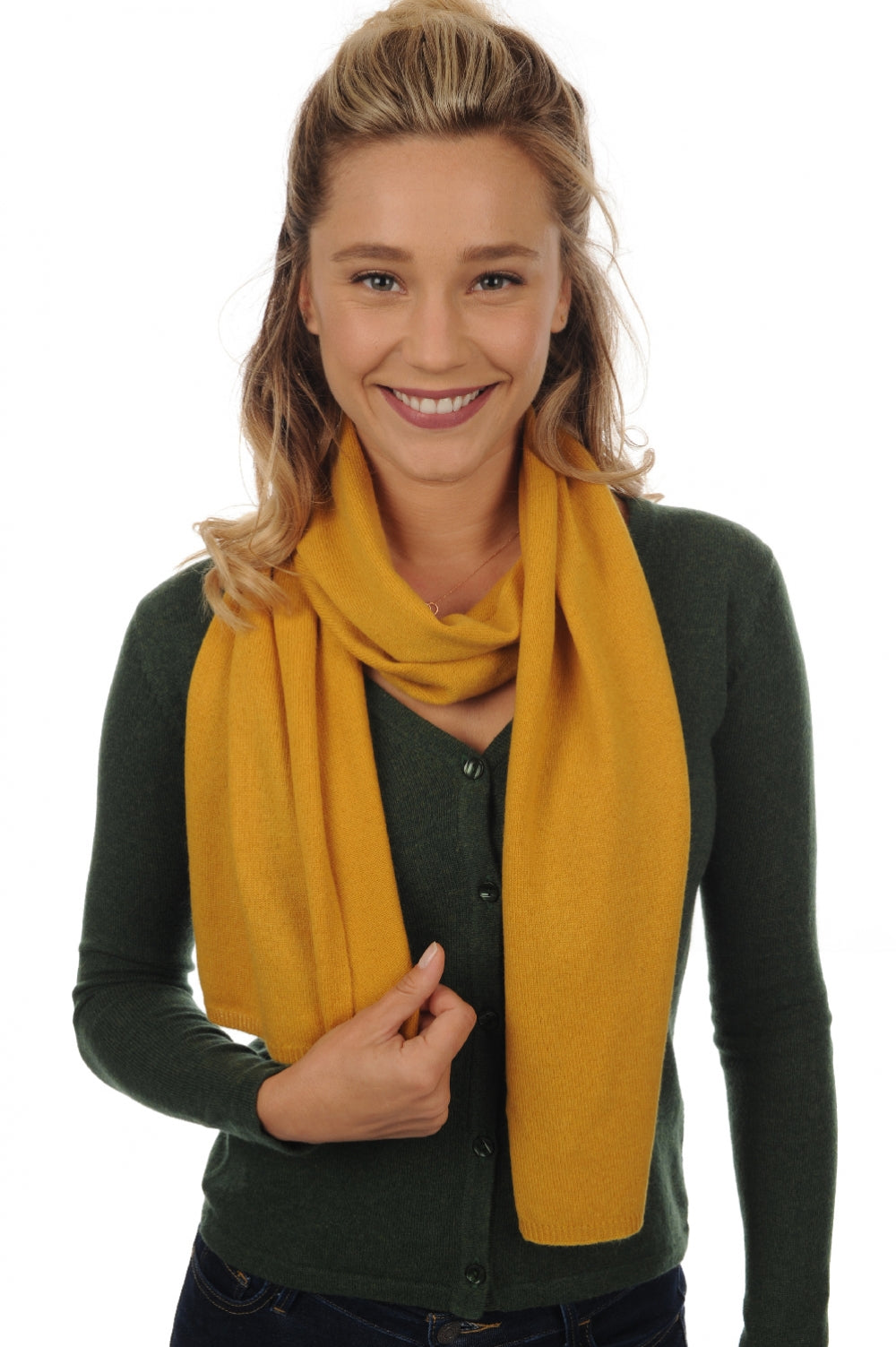 Ozone in cashmere misto - senape - Mahogany