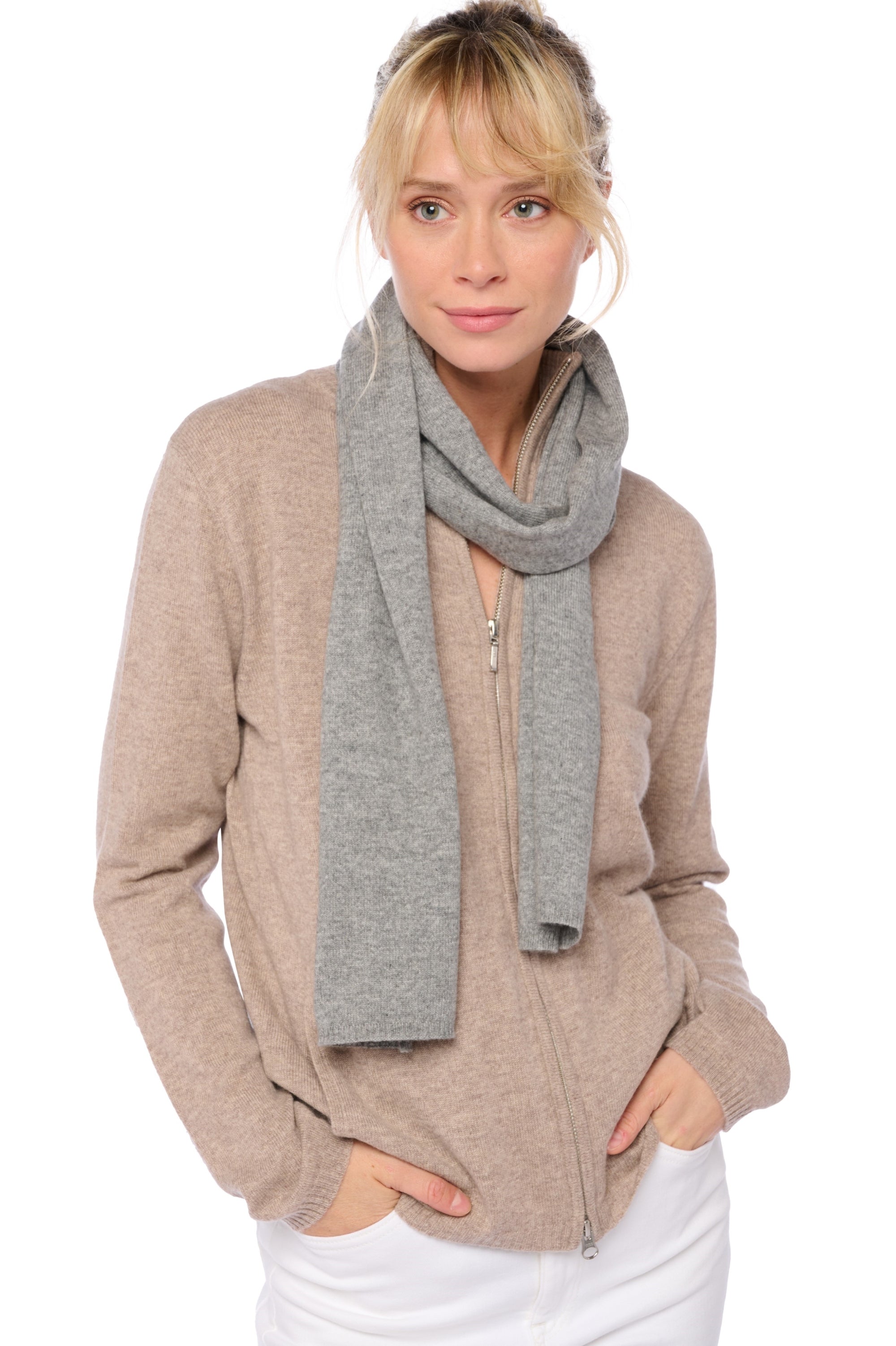 Ozone in cashmere misto - grigio chiné - Mahogany