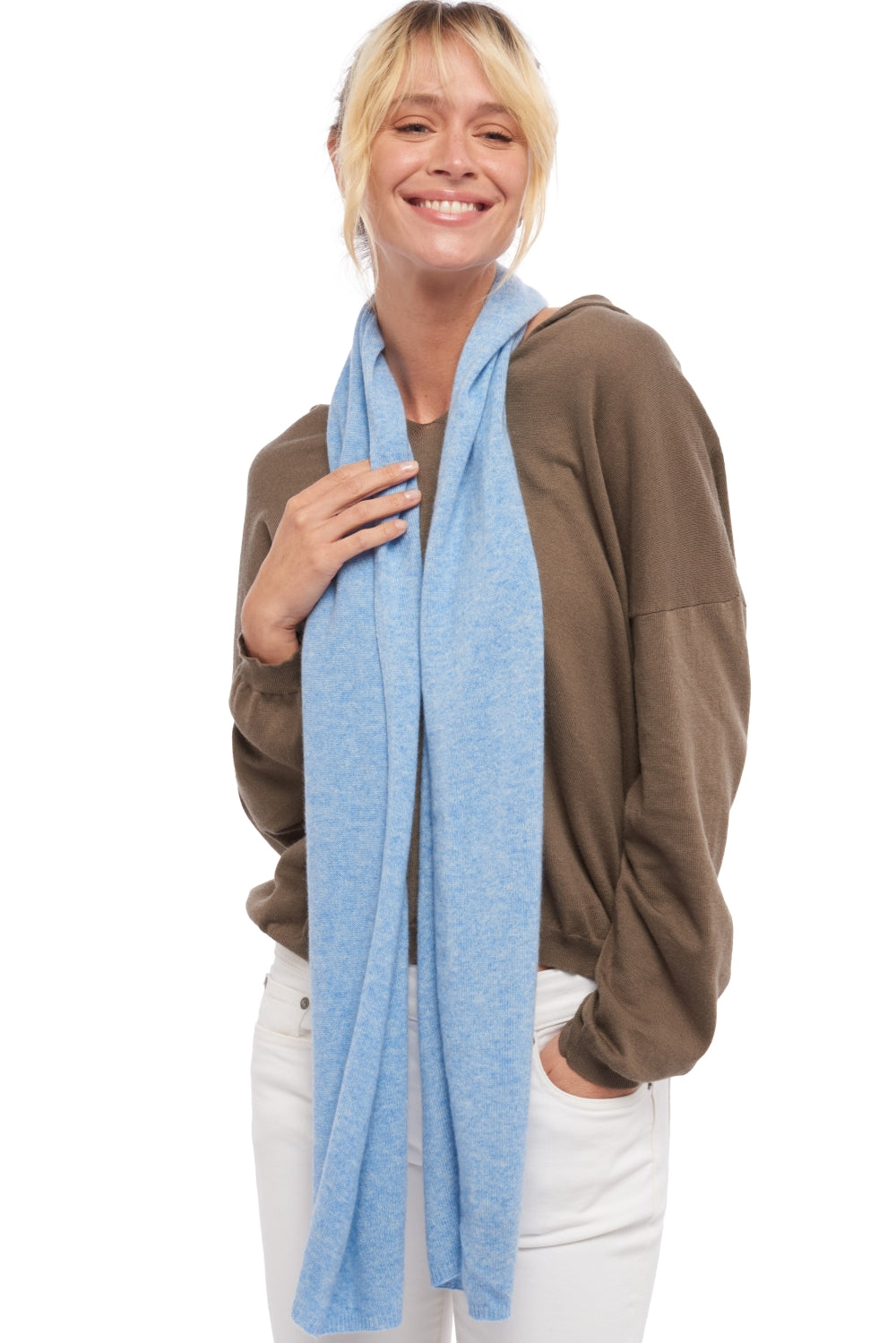 Ozone in cashmere misto - blu azzurro chiné - Mahogany