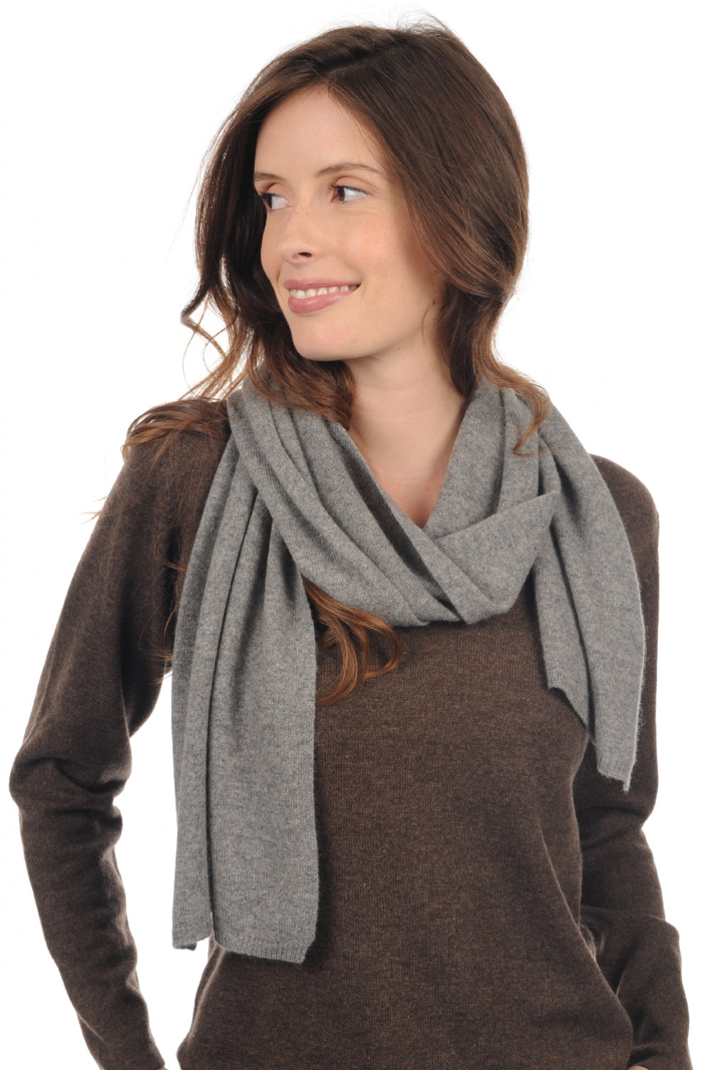 Ozone in cashmere misto - marmotta chiné - Mahogany