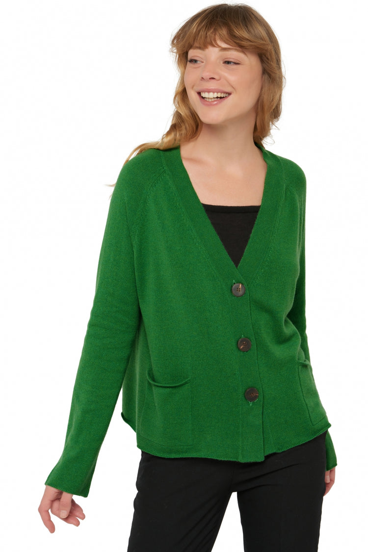 Cardigan in cashmere, 100% Cashmere, donna, collo a V, chiusura con bottoni, taglio oversize, maniche lunghe, normale / 2 e 4 fili, maglia normale, Mahogany