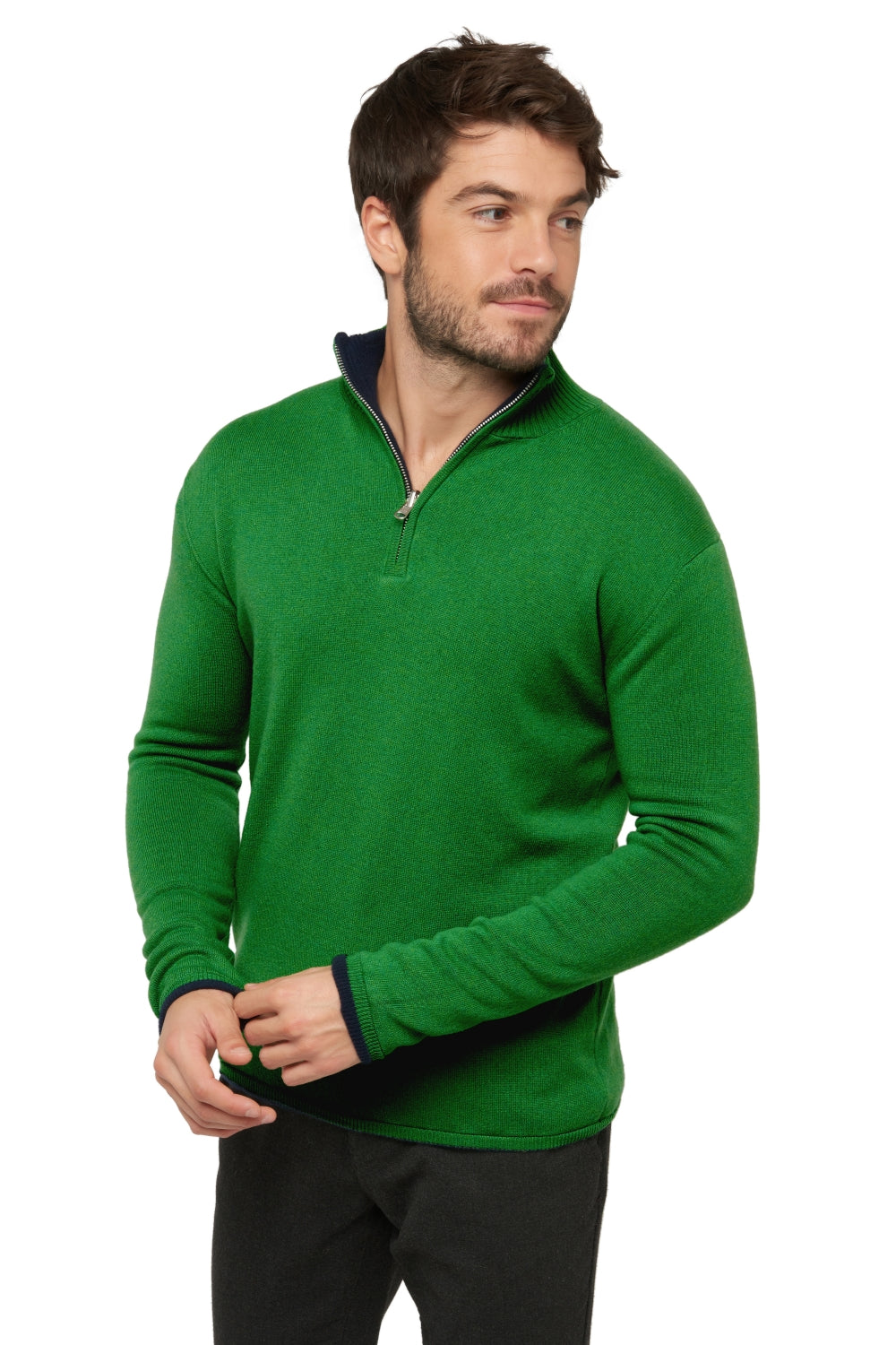 Cilio in cashmere uomo - blu marino scuro / basil - Mahogany